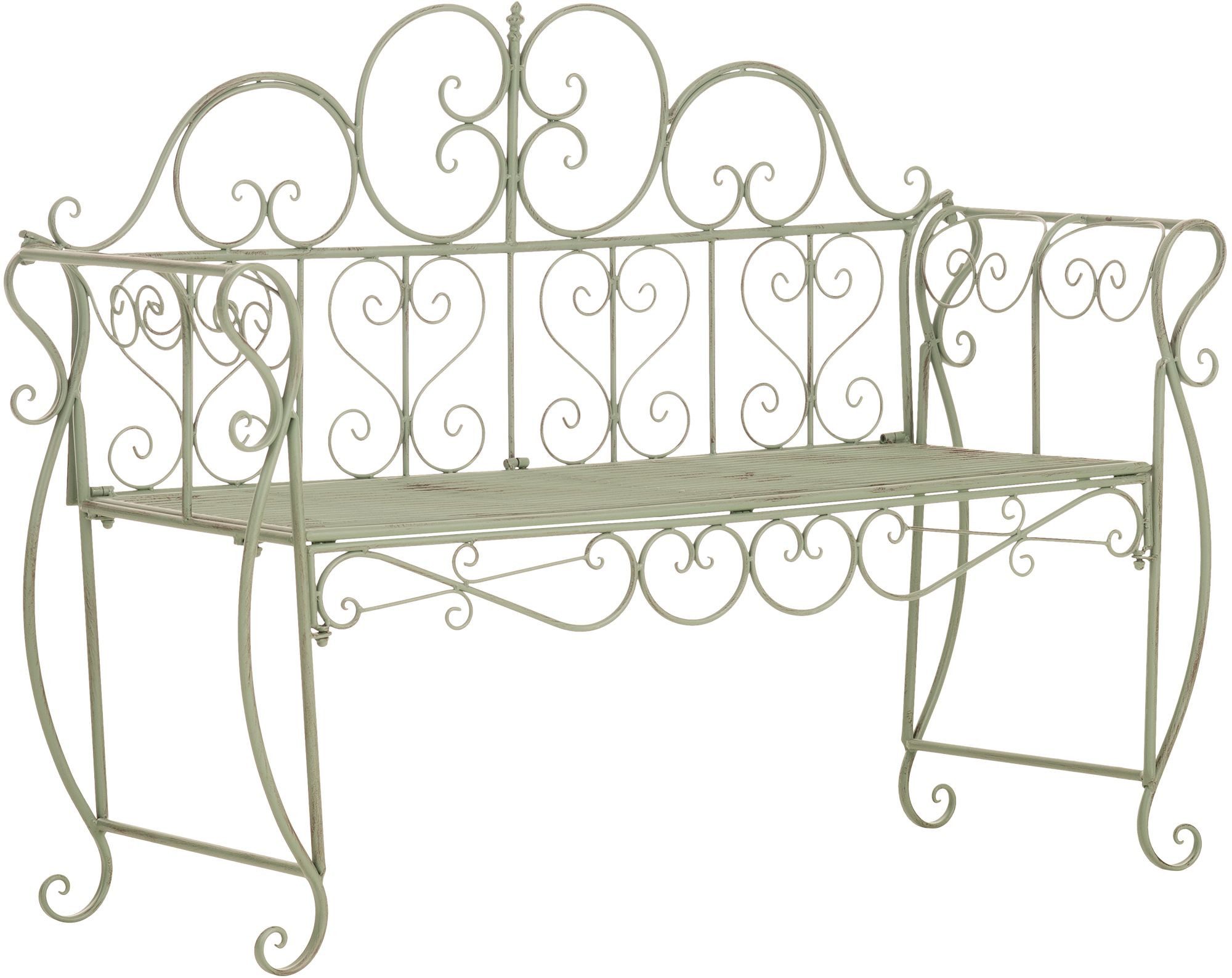 furnicato Gartenbank Minna 128x46x94 cm antik-grün (1-St)