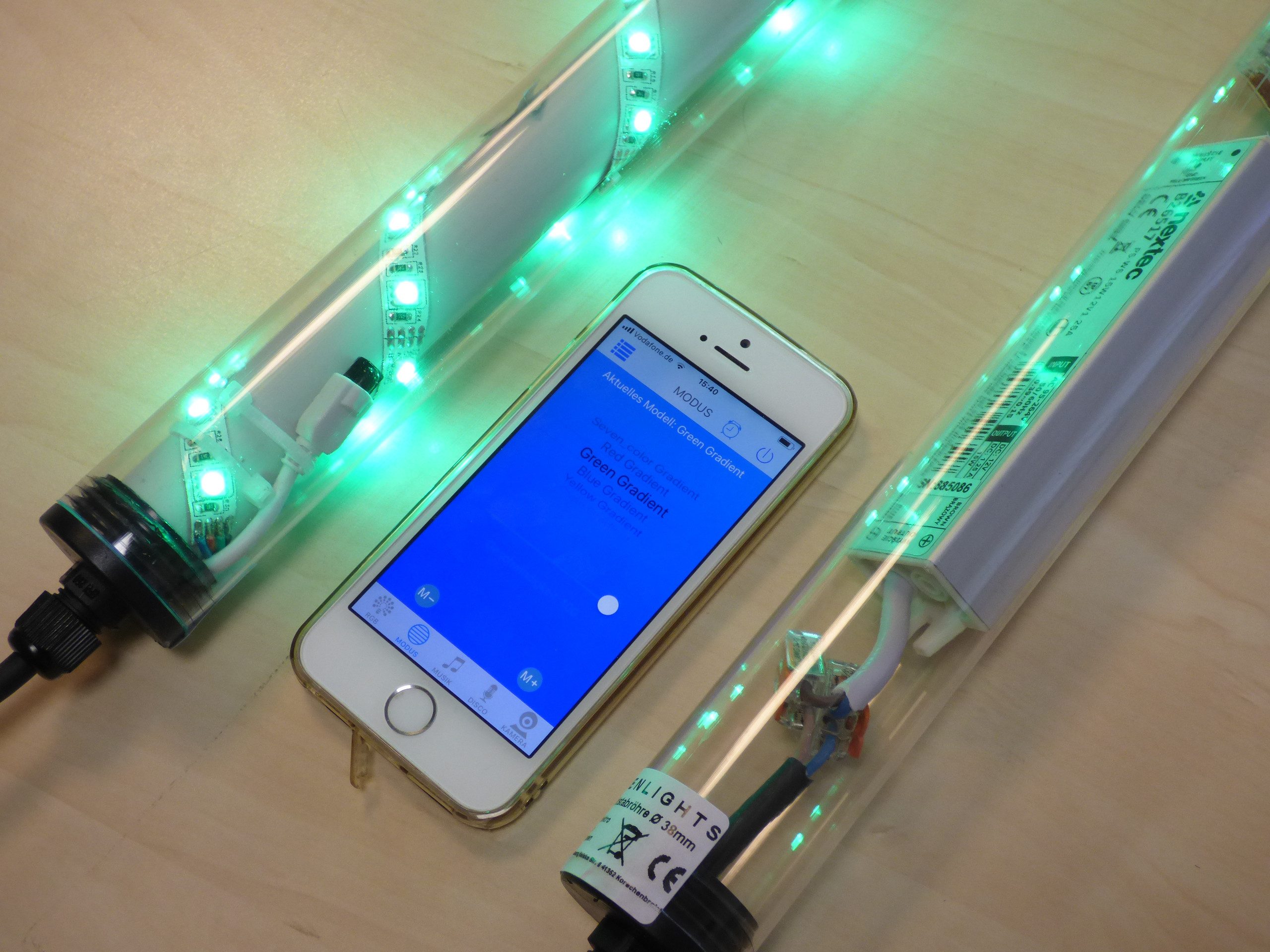 XENON LED Außen-Wandleuchte 4077 SMART LED Gabionen Leuchte Lampe 0,45m RGB Handy-APP-Steuerung, LED, Xenon / Mehrfarbig RGB