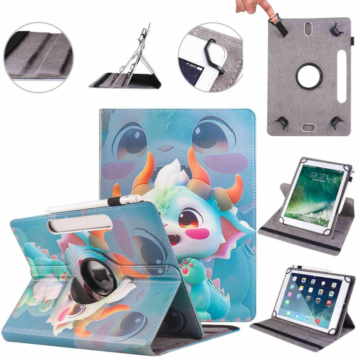 Wigento Tablet-Hülle Für Apple iPad Air 11 Zoll 2025 / 2024 360 Grad Uni Motiv 14 Tasche