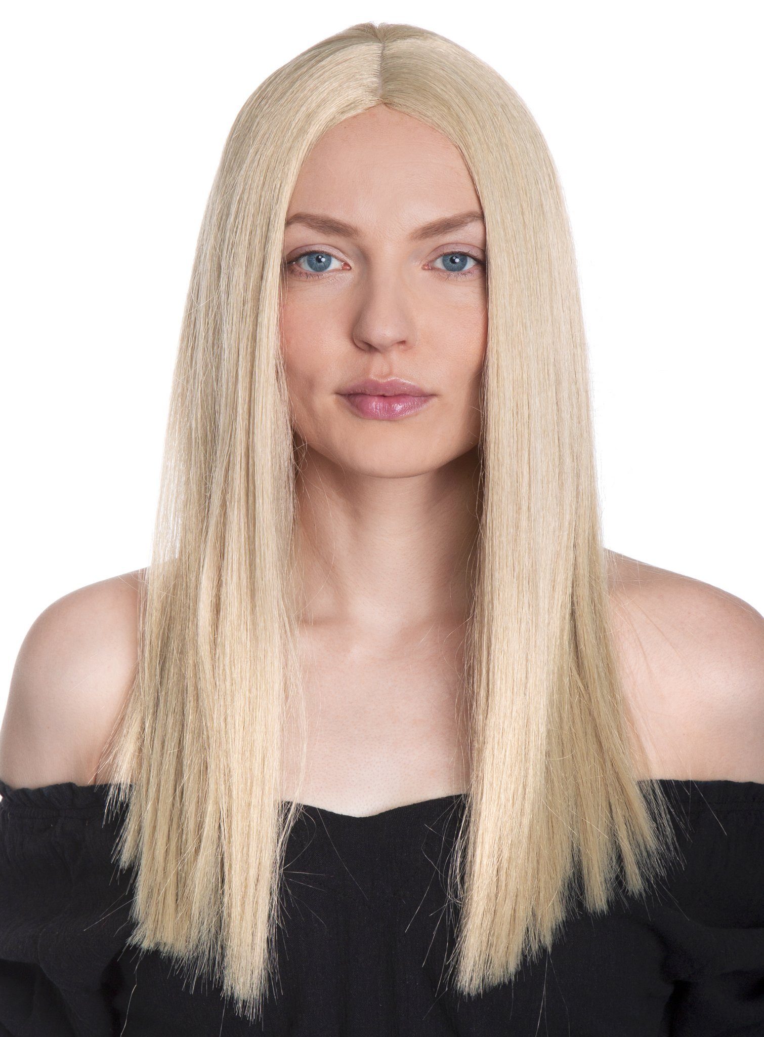 Maskworld Kostüm-Perücke Langhaarperücke blond - Faschings Kostüm Perücke, Ob Elfe, Prinzessin oder einfach schön mit langen blonden Haaren