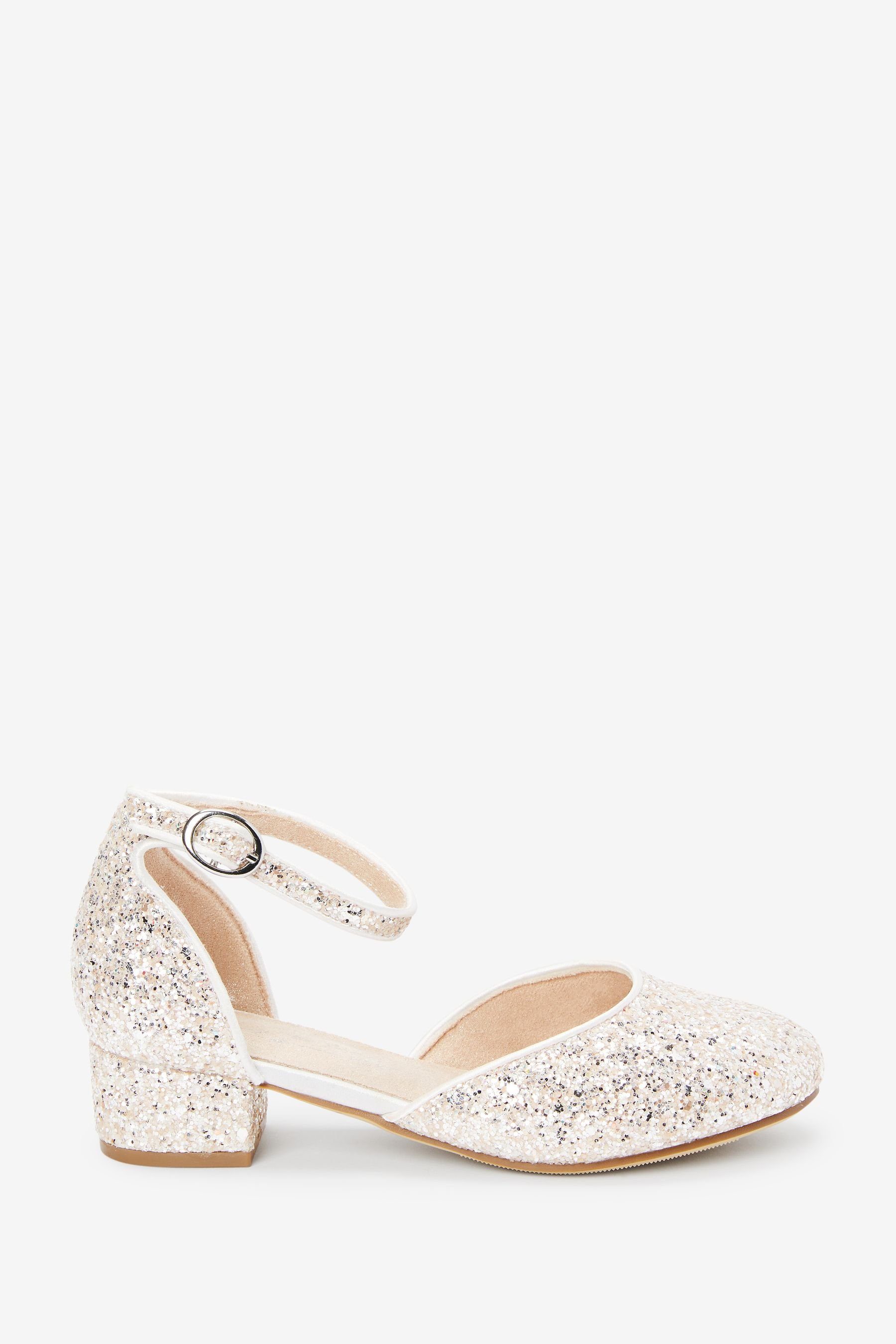 Festliche Schuhe, niedriger Absatz, Knöchelriemen Sandalette
