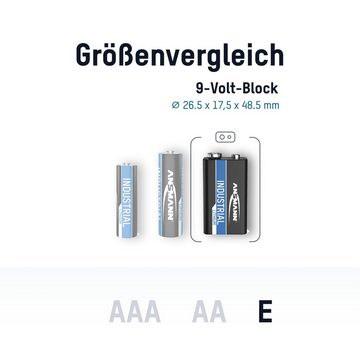 ANSMANN AG 5x Industrial Lithium Batterie 9V E-Block – 6FR22 (5 Stück) Batterie