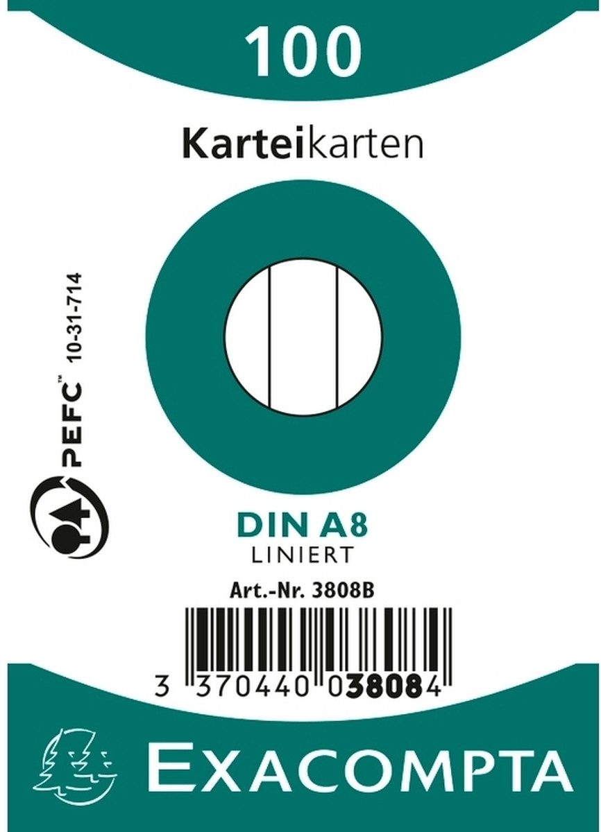 EXACOMPTA Karteikarten Karteikarten A8 liniert weiß VE=100 Stück