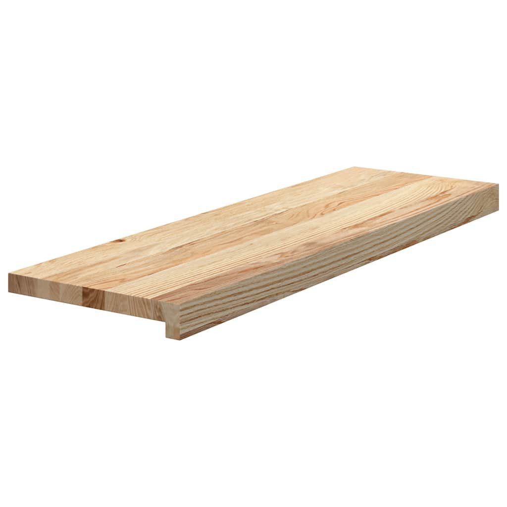 vidaXL Stufenmatte Treppenstufen 20 Stk. Unbehandelt 80x25x2 cm Massivholz Eiche, Rechteckig, Höhe: 2 mm