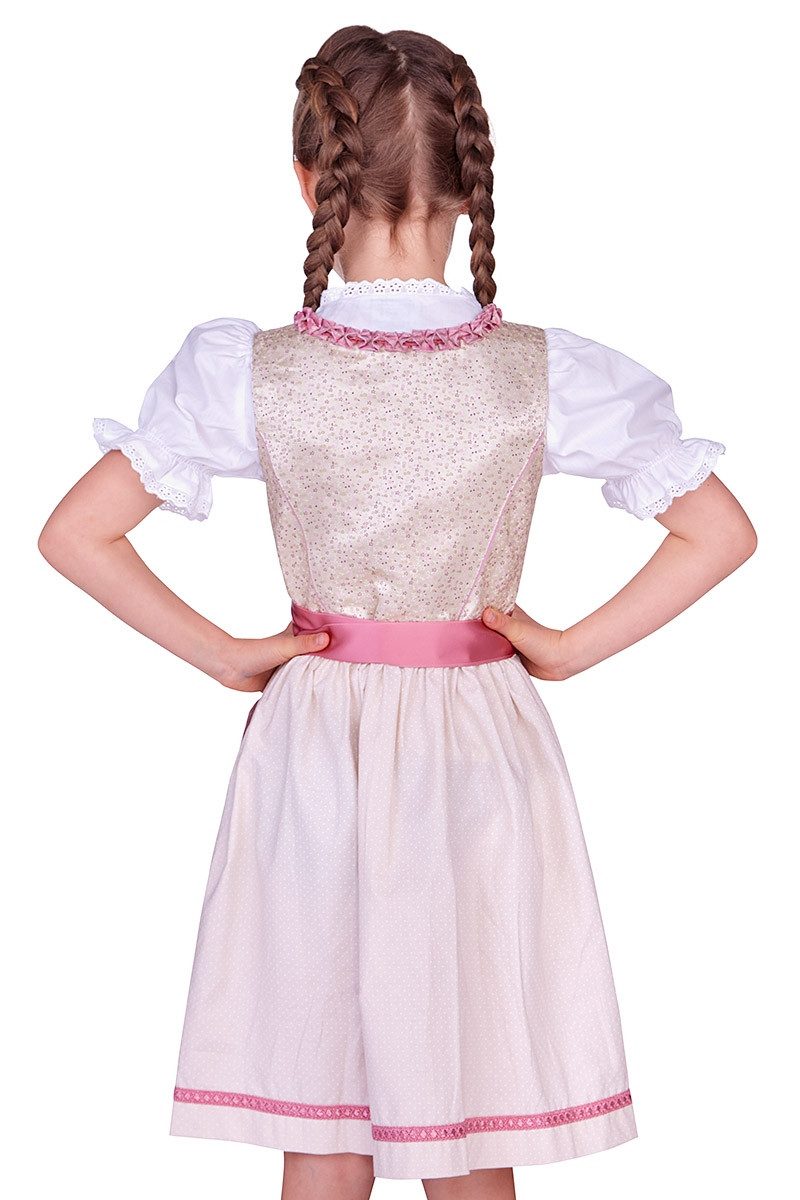 Isar-Trachten Dirndl Kinderdirndl 3tlg. - ALVA - beige/rosa – Bild 5 von 5