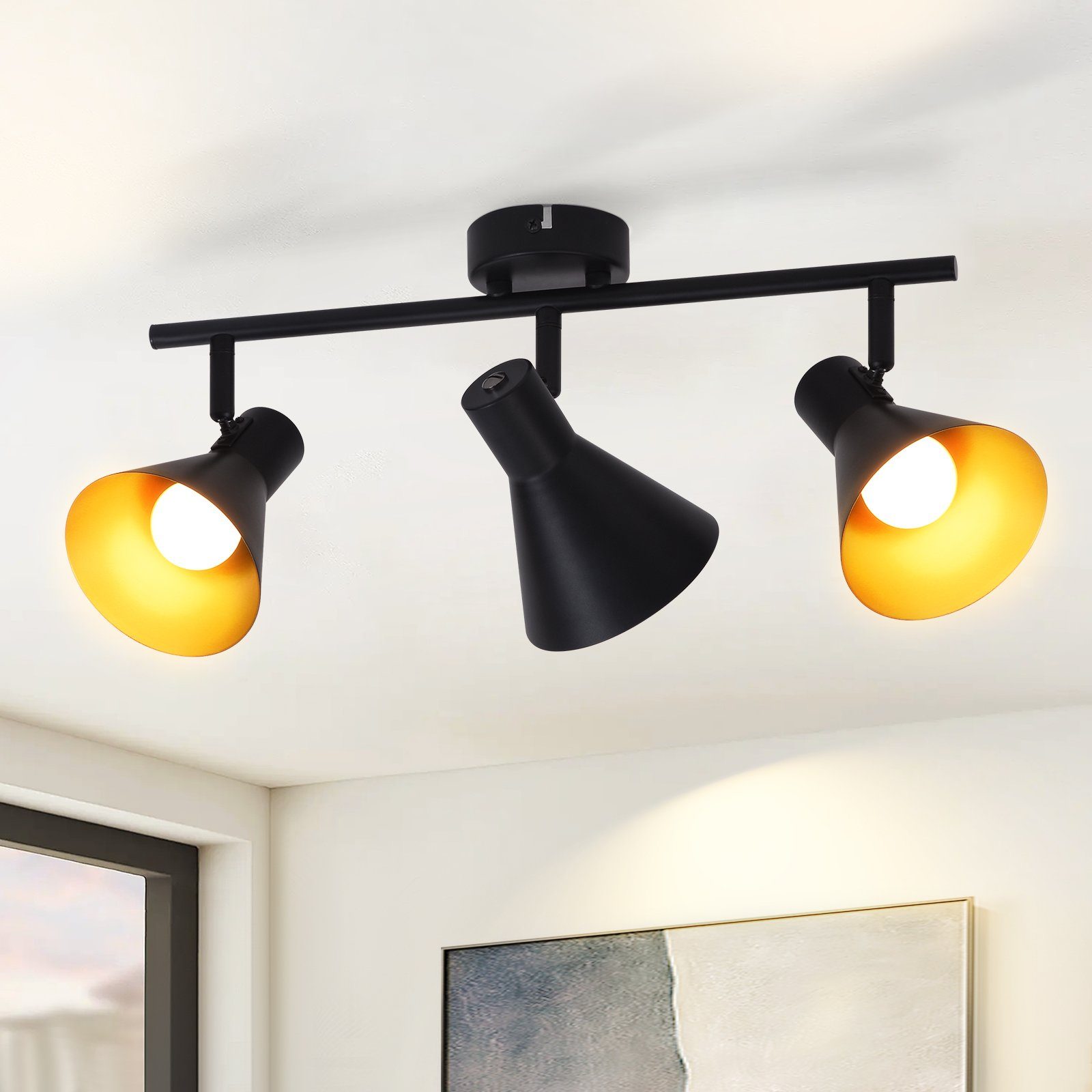 ZMH Deckenstrahler Deckenlampe Küche Schwarz - günstig online kaufen