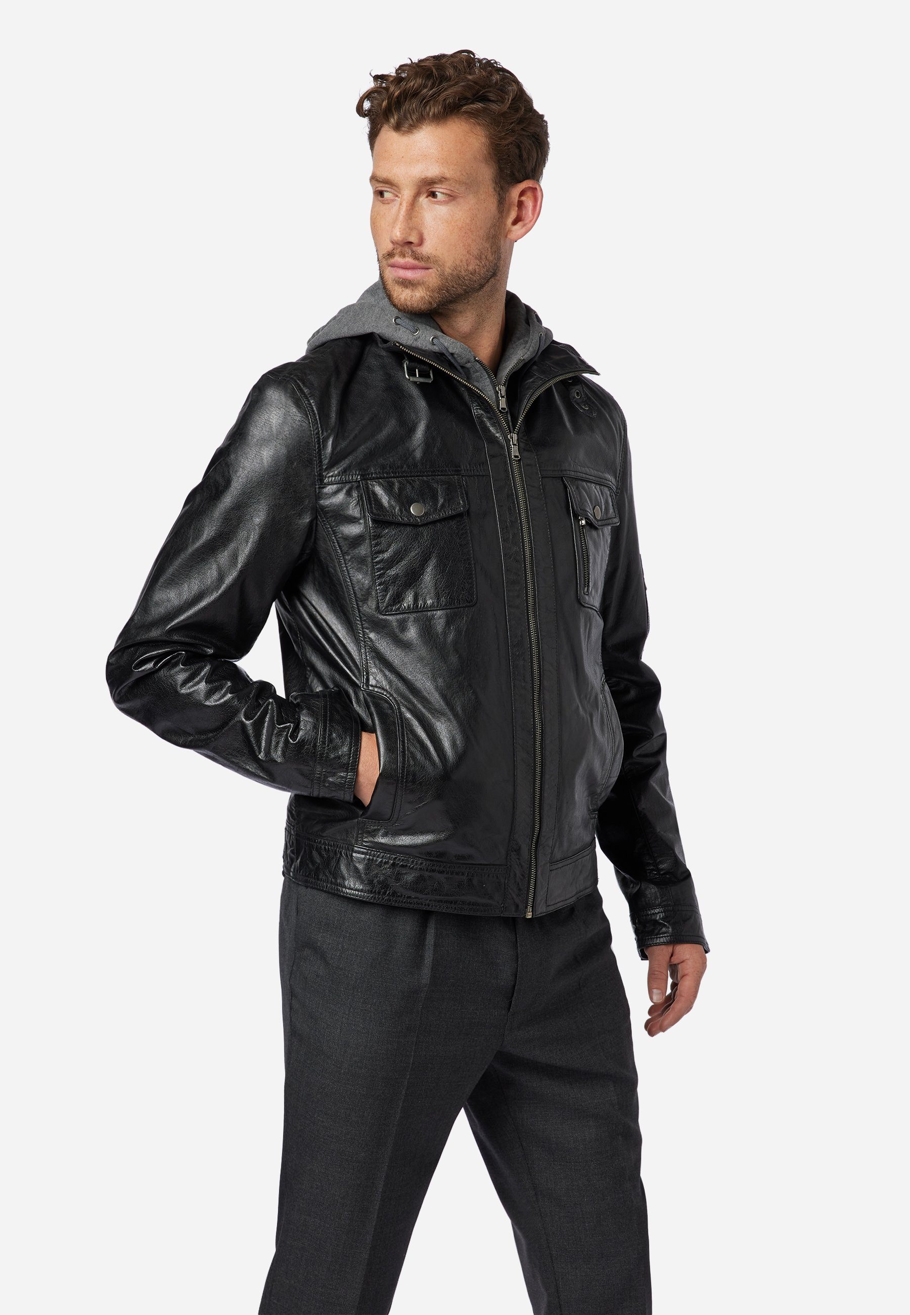 RICANO Lederjacke Rex hochwertiges Büffelleder abtrennbarer günstig online kaufen