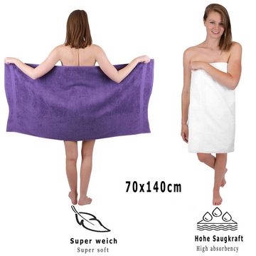 Betz Handtuch Set 10-TLG. Handtuch-Set Classic, 100% Baumwolle, (Set, 10-tlg), Farbe lila und weiß