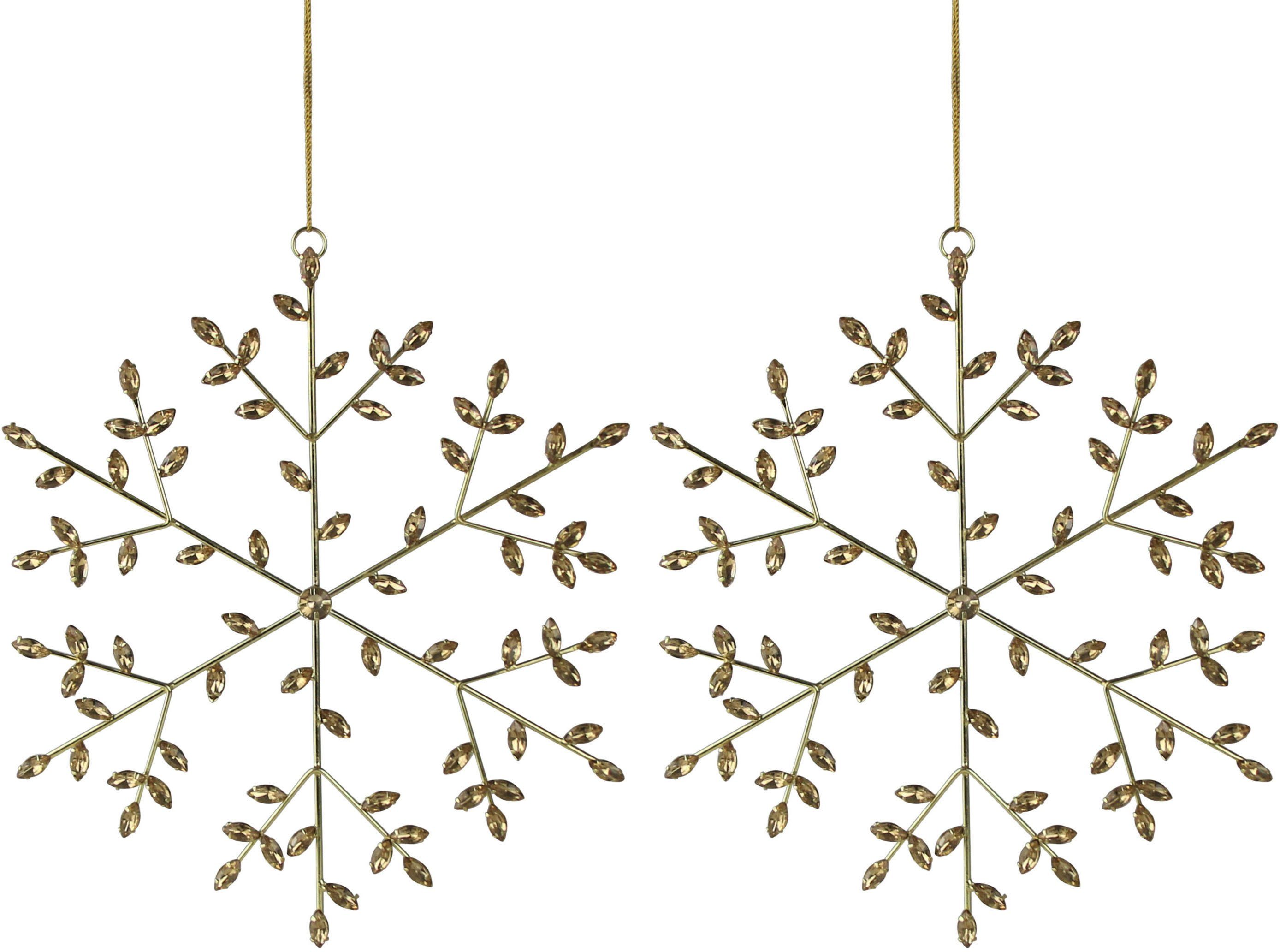 AM Design Christbaumschmuck Dekohänger Schneeflocke, (2-tlg), Weihnachtsdeko, Ø cm 27 handdekorierte Baumbehang