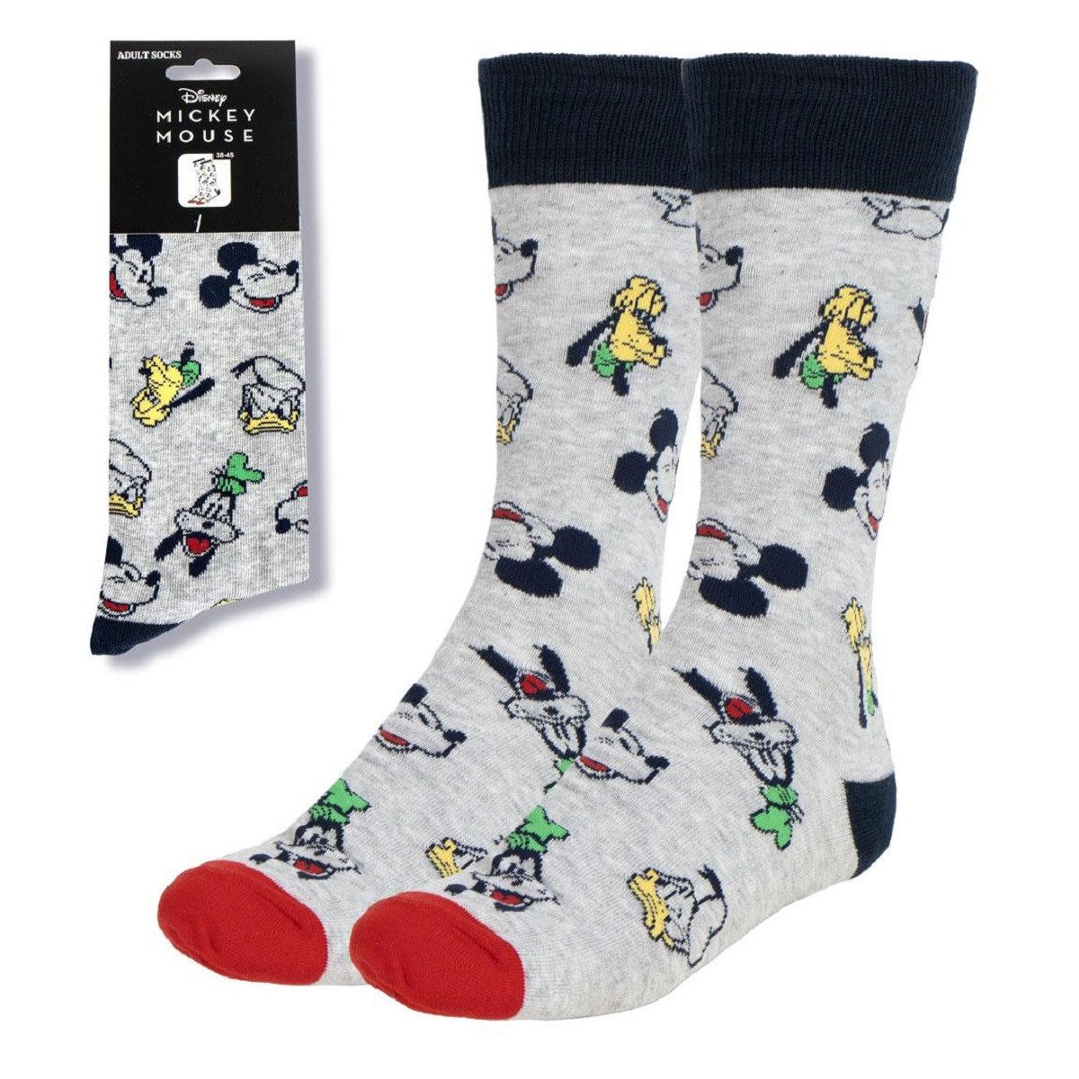 Cerda Socken Disney Mickey Strümpfe Erwachsene Baumwollsocken Größe 38-45