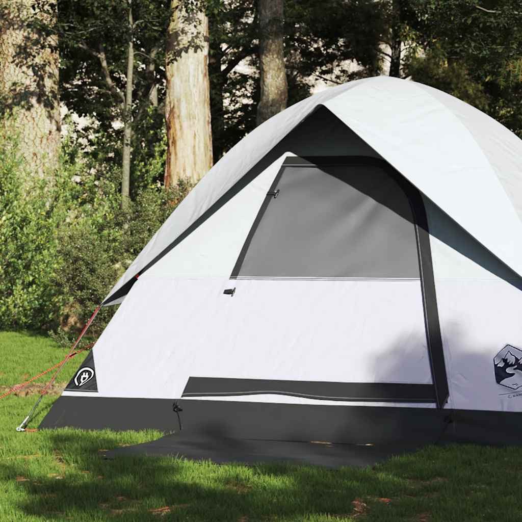 furnicato Faltzelt Camping Kuppelzelt 215x150x127 cm Weiß, (1 tlg), Verdunkelndes Schlafzelt mit E-Anschluss und versiegelten Nähten