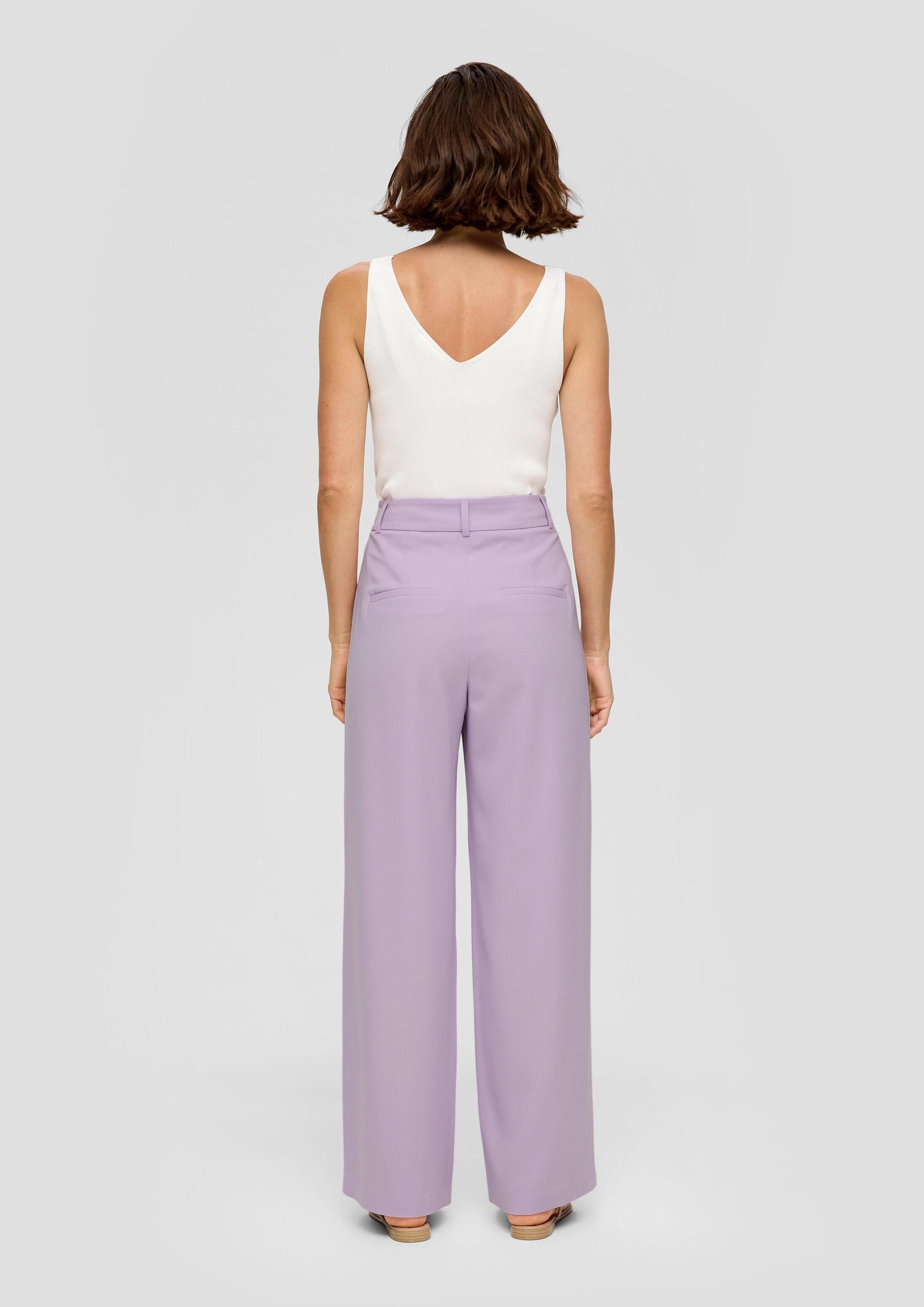 s.Oliver Chinos Hose Relaxed: High-Rise-Hose mit Crêpestruktur