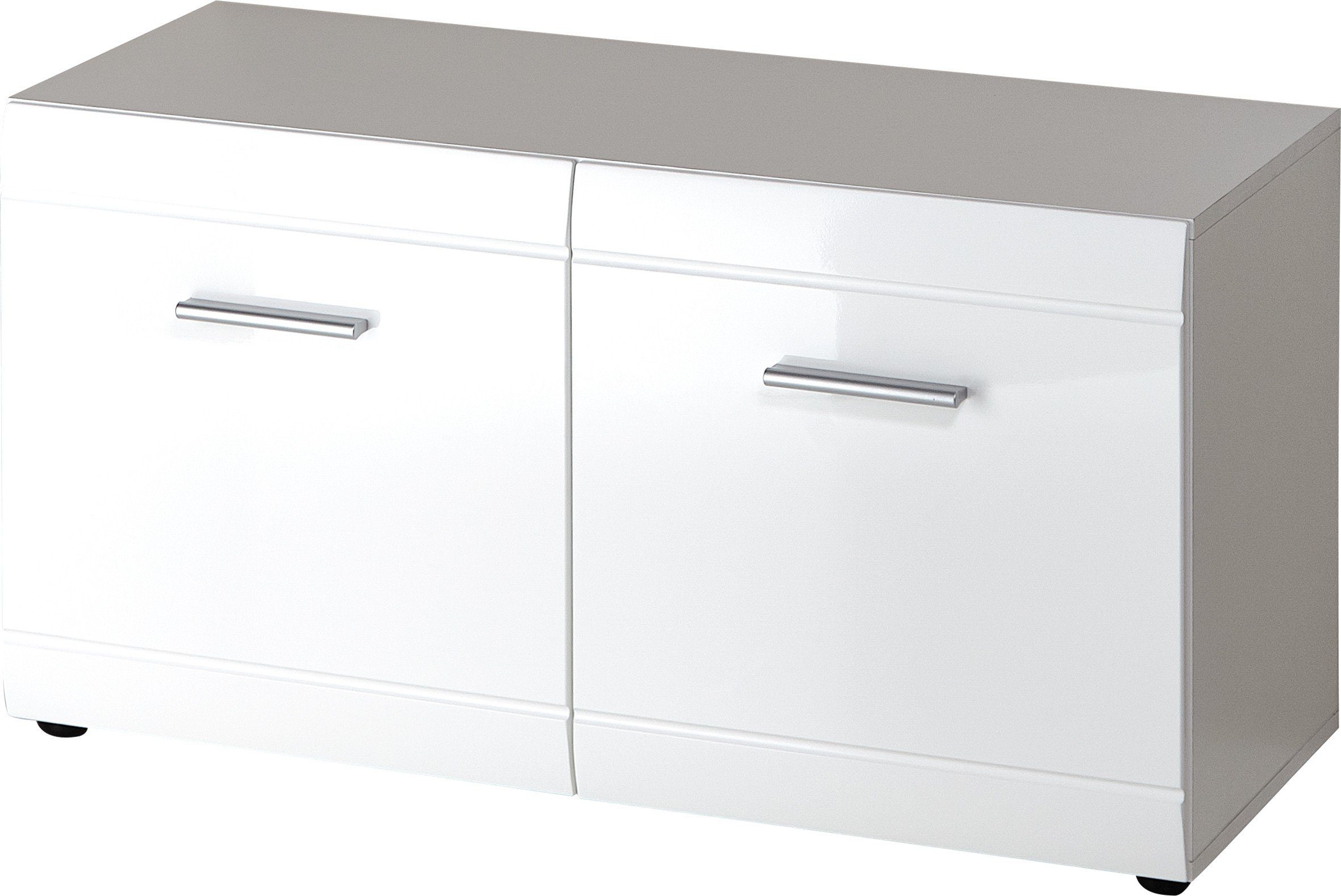 möbelando Schuhbank 402 (BxHxT 96x51x39 cm), in weiss mit 2 Türen und