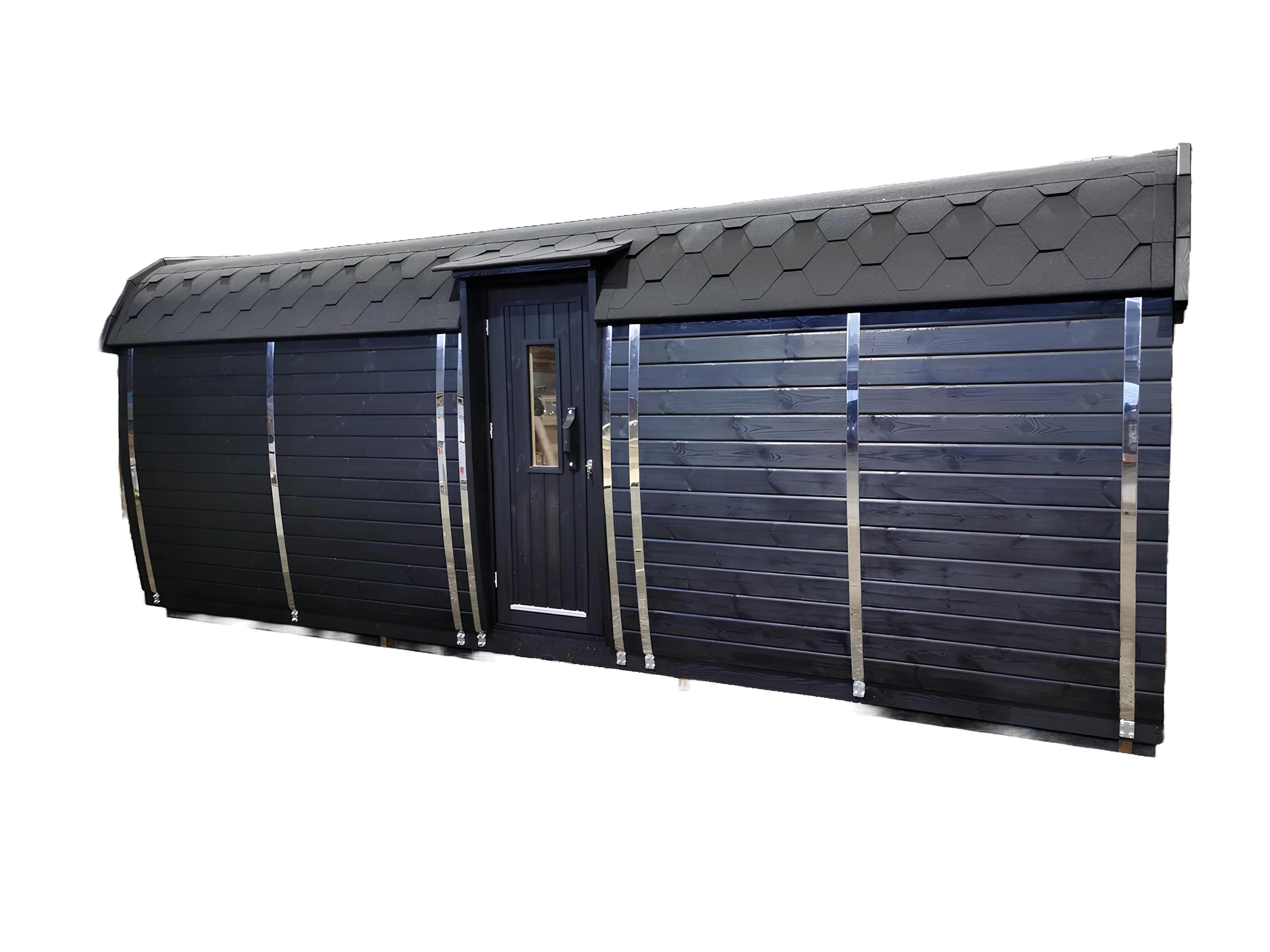 Xlmoebel Saunahaus Außensauna aus Kiefernholz mit Panorama-Zimmer Maße 590x230x260, (Holzsauna) Hergestellt in Europa