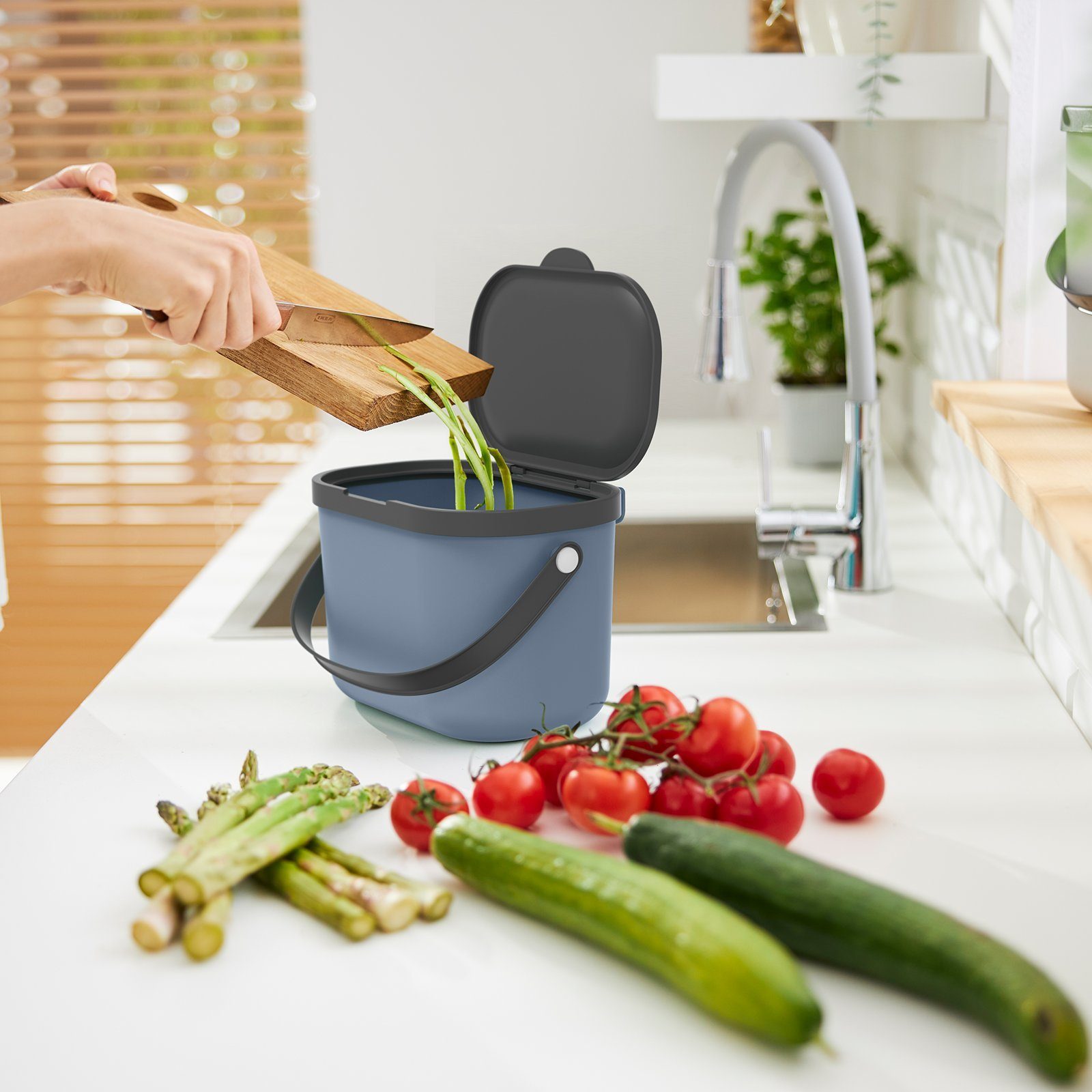 ROTHO Biomülleimer Komposteimer mit Hängevorrichtung 3.2 l ALBULA