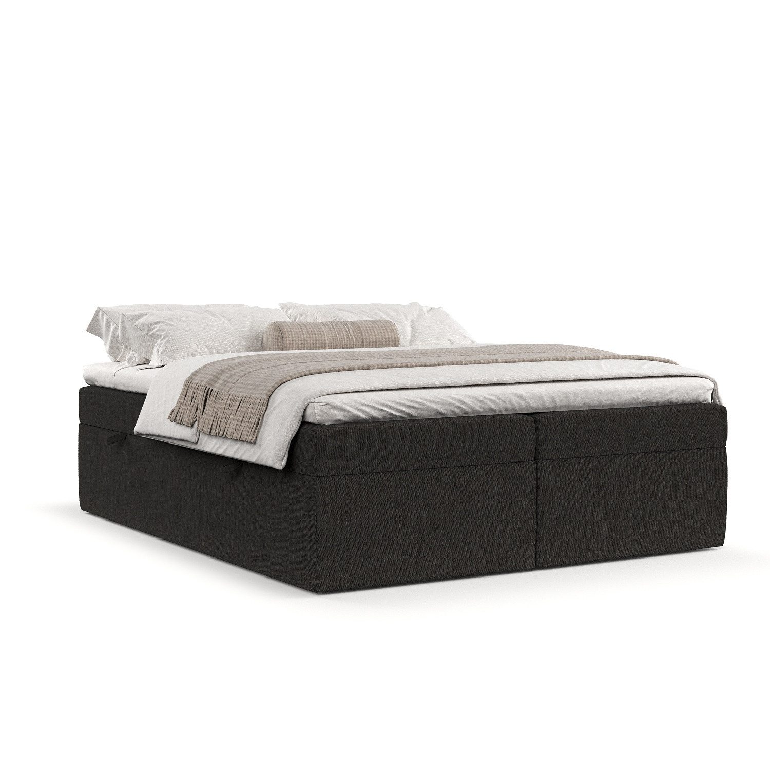 Maison de Rêve Boxbett Lennon mit Bettkasten (Matratze, Stauraum, Topper), Boxspringbett mit Bonellmatratze H3, Doppelbett, inkl. Topper