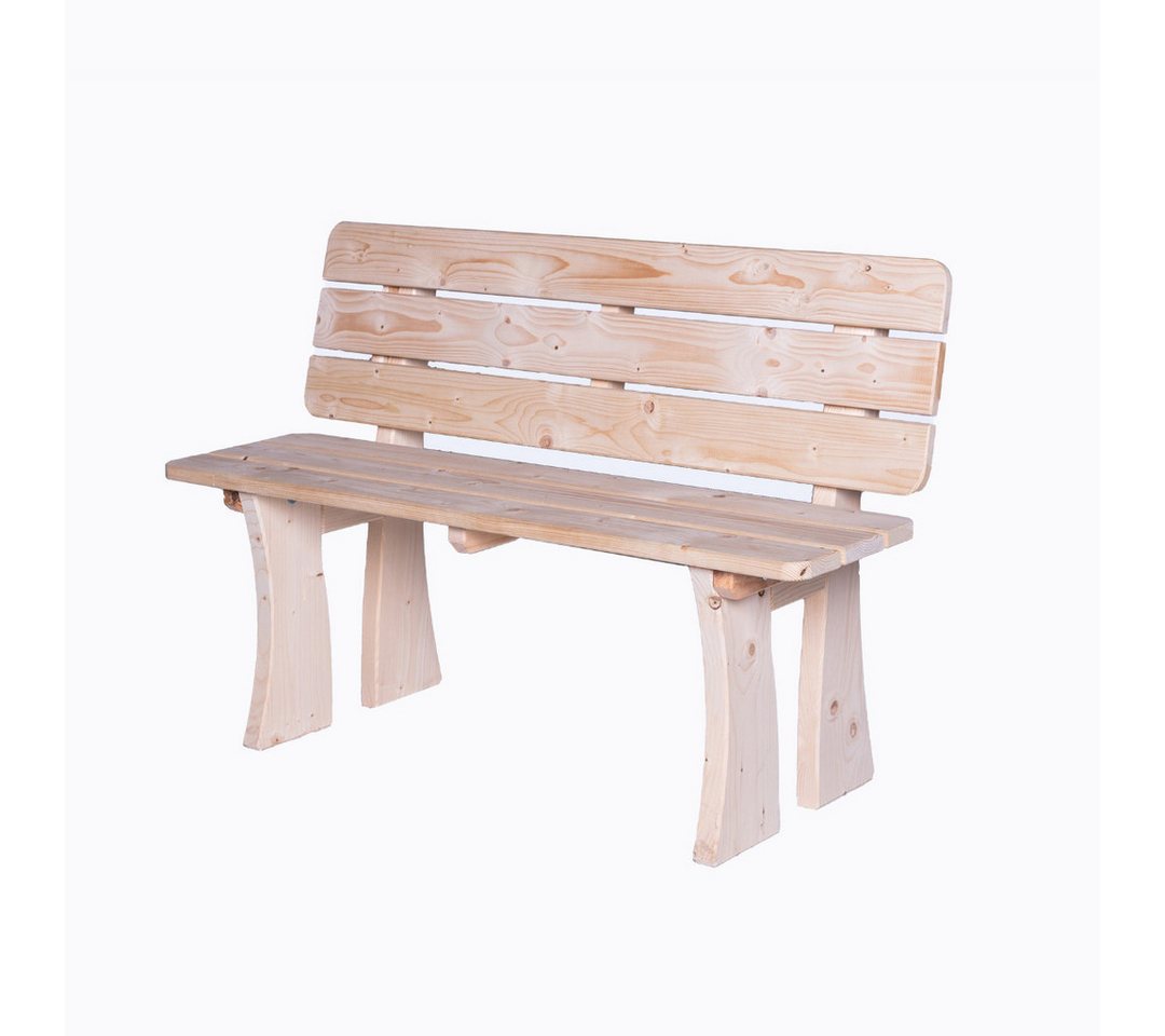 Mega-Holz Gartenbank Sitzbank "Ungarn" Kiefernholz 118x47x80 cm - 2-Sitzer aus Kiefer Holz, Naturbelassene, massive Kiefer mit modernen Design