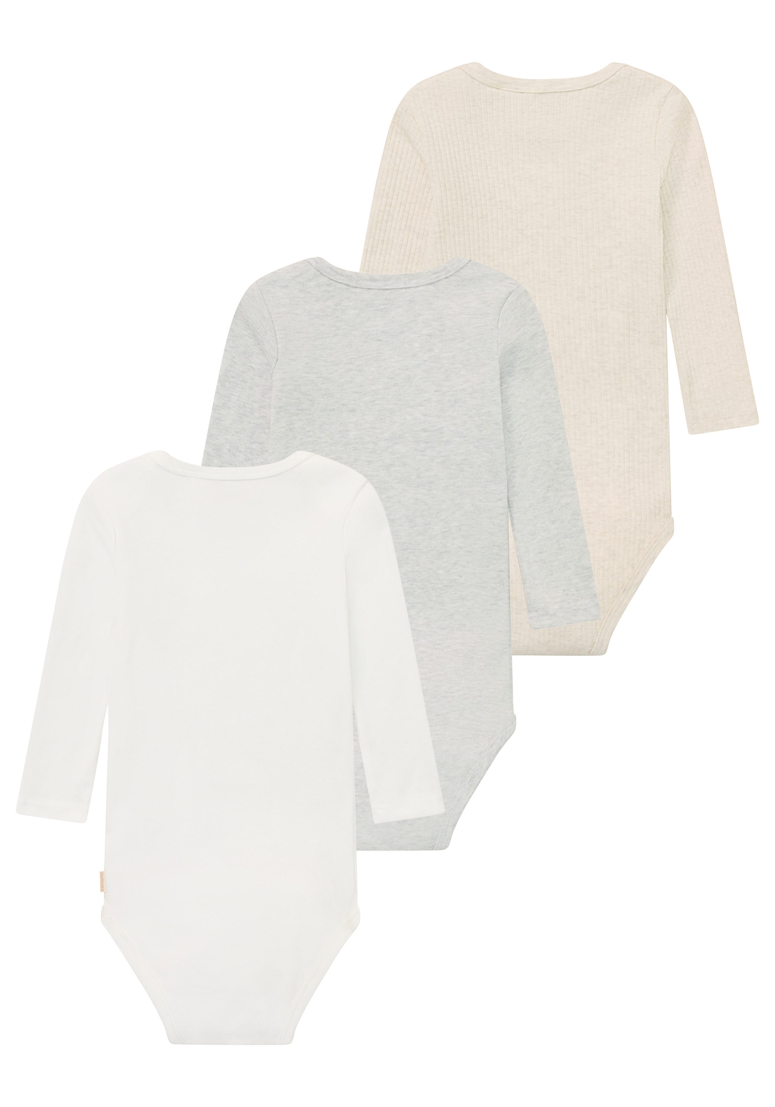 HUGGIES babywear Langarmbody HUGB 3PK BODYSUIT (Packung, 3-tlg) 3er-Pack, in Ripp-Optik