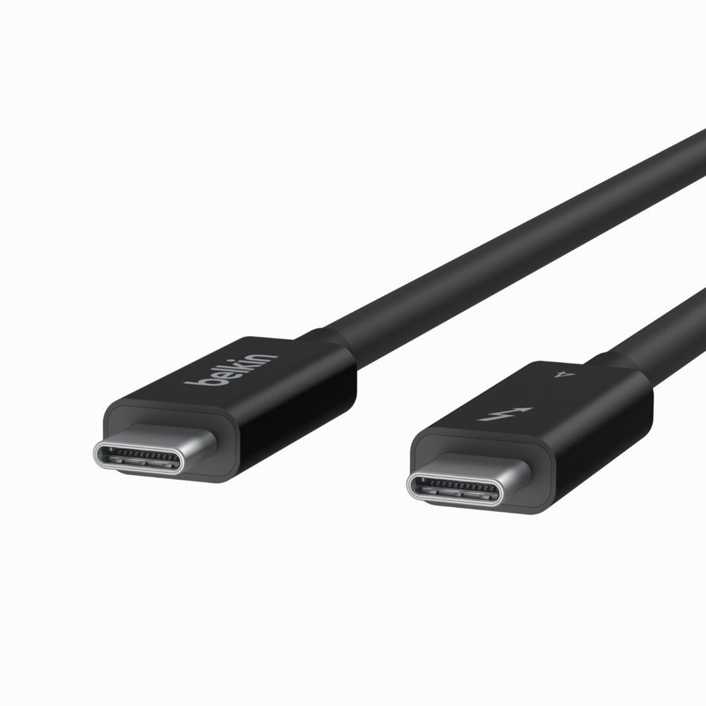 Belkin Connect Thunderbolt 4-Kabel USB-Kabel, USB-C, (200 cm), 2 m, aktiv, unterstützt gleichzeitig Stromversorgung, Datenübertragung