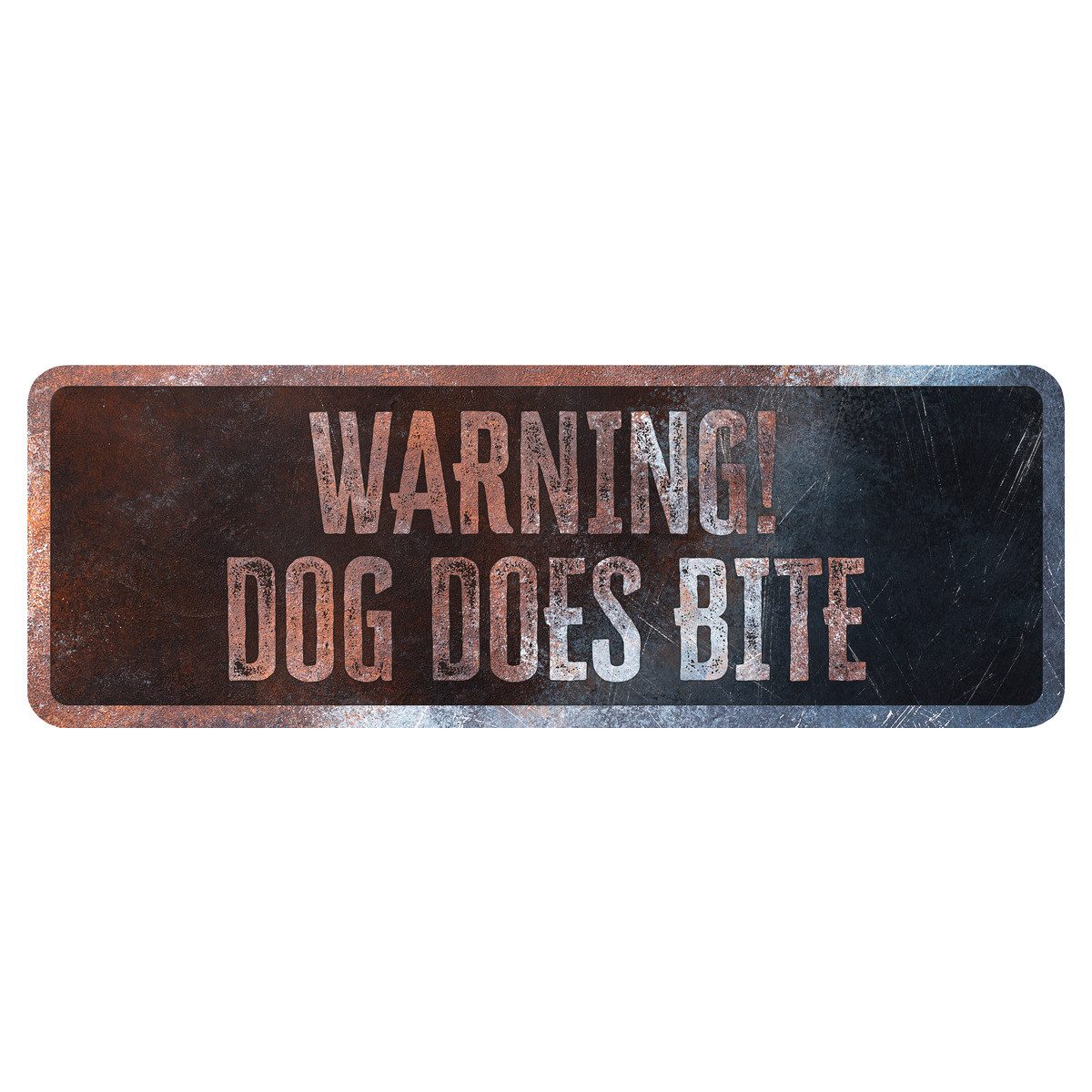 D&D Warnschild Warnschild "Warning! Dog does bite" Englisch rostig