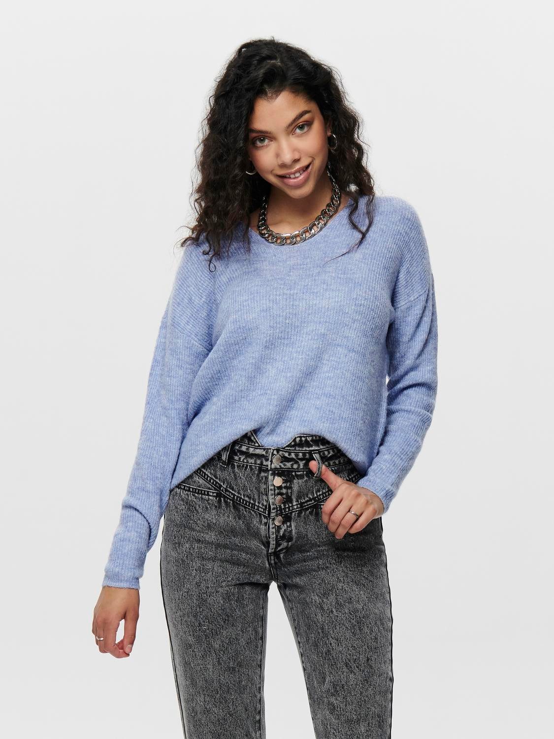 V-Ausschnitt-Pullover ONLCAMILLA V-NECK L/S PULLOVER KNT NOOS