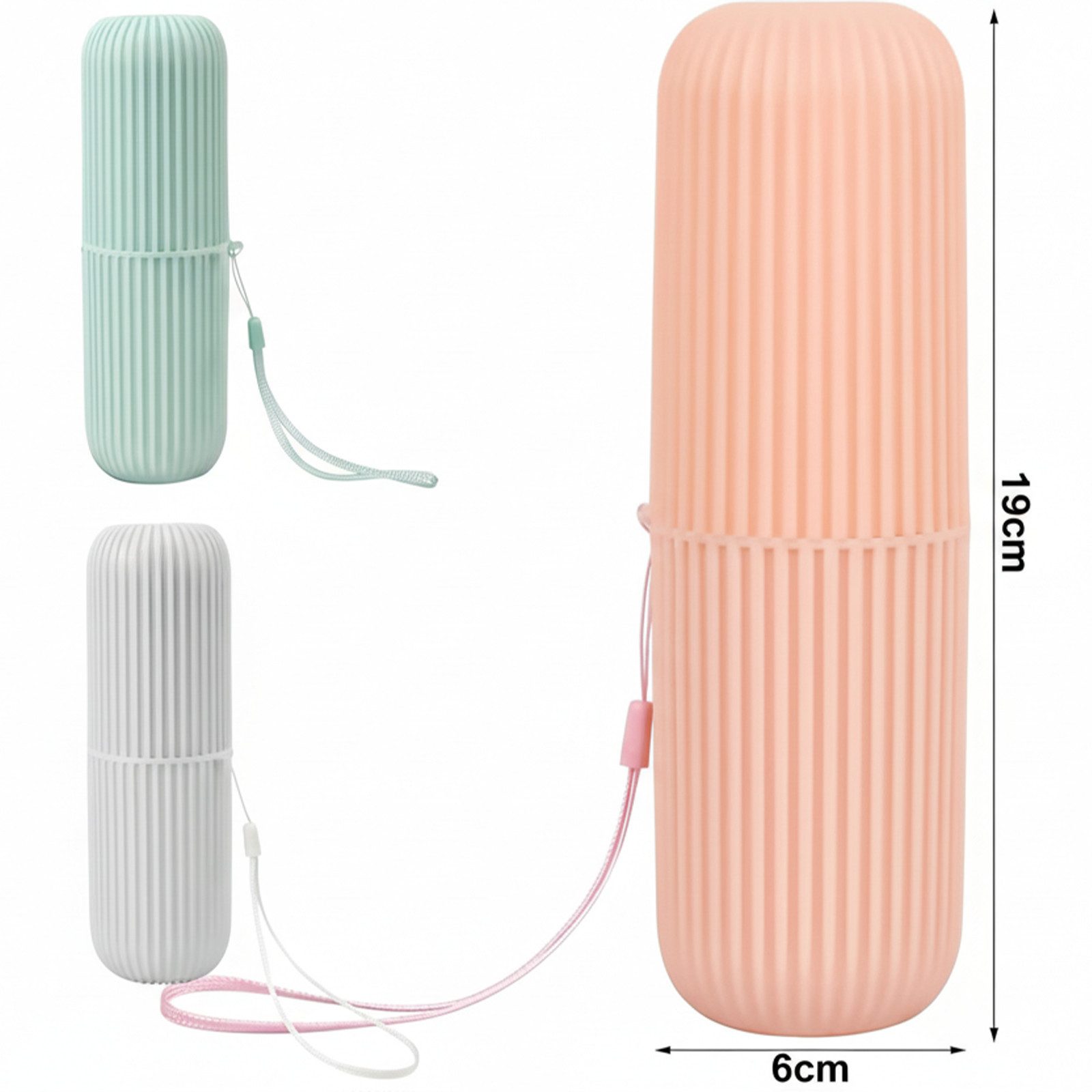 MOPUEA Zahnbürstenhalter Zahnputzbecher Zahnbürsten Etui für Reisen in 3 Farben, (3-St)