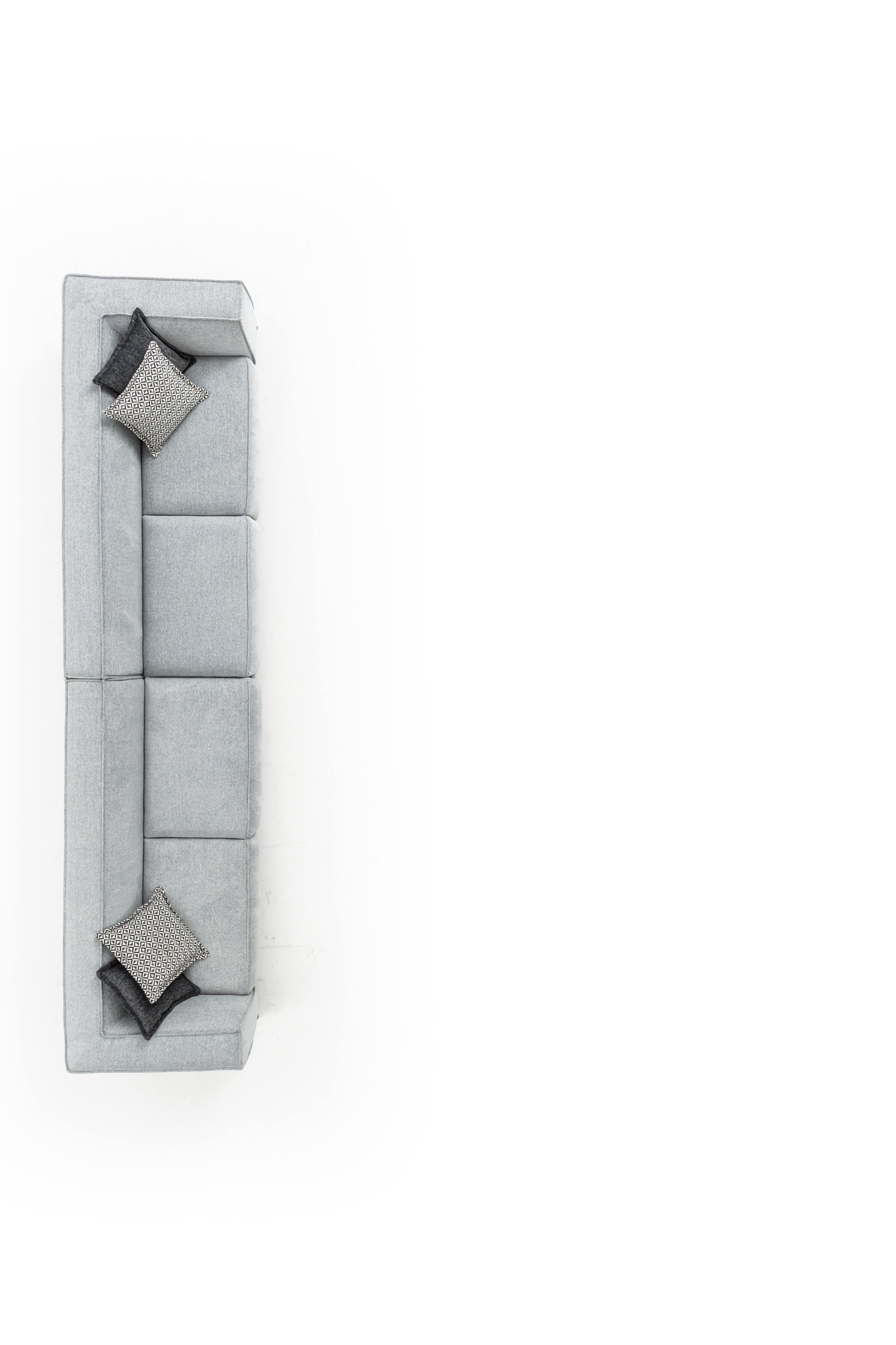 JVmoebel Big-Sofa Geräumiges graues Textilsofa mit optimalem Sitzkomfort, Made in Europa