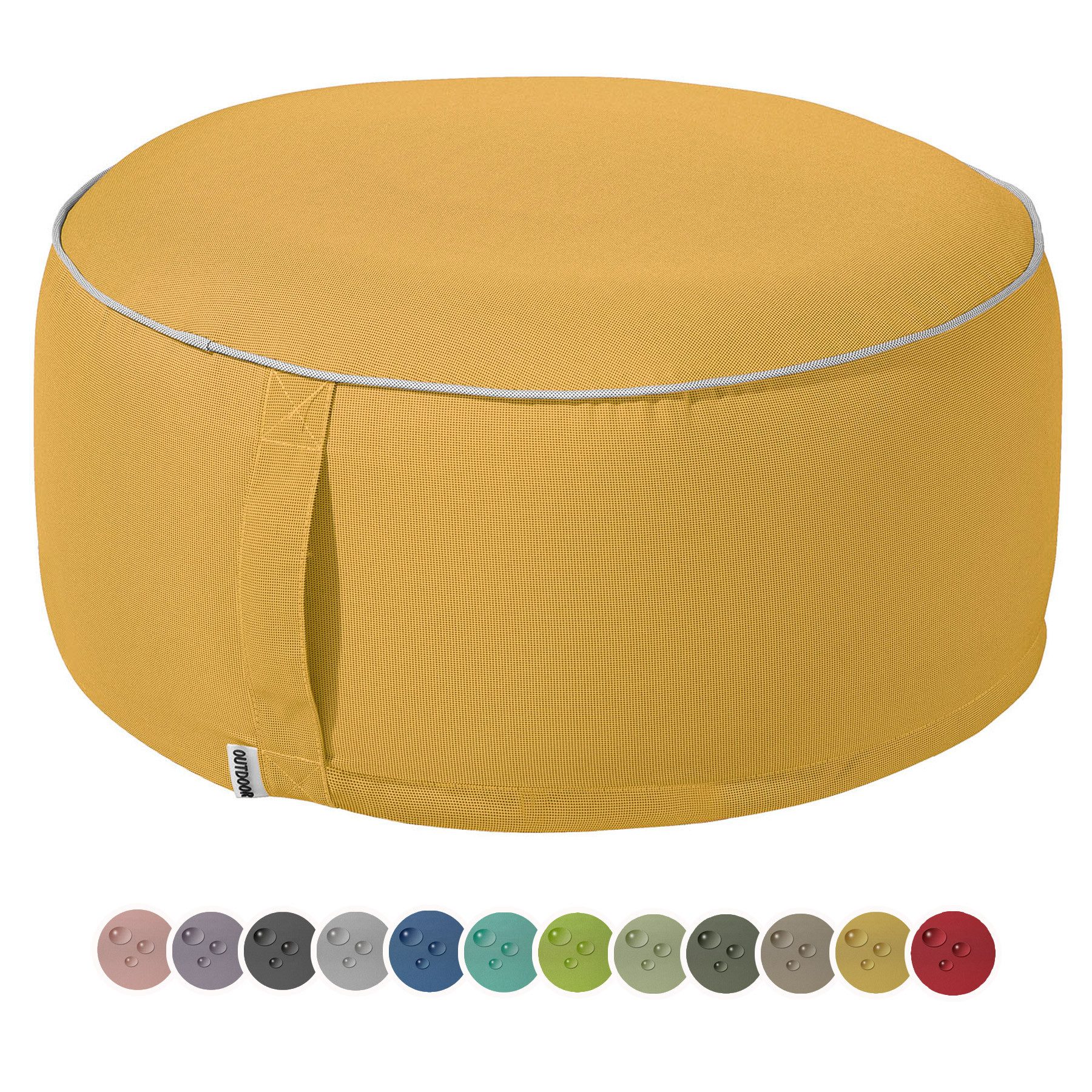 heimtexland Sitzkissen Outdoor Pouf Bodenkissen Garten Lounge Deko Hocker, schmutz-/wasserabweisend I UV-beständig I waschbar