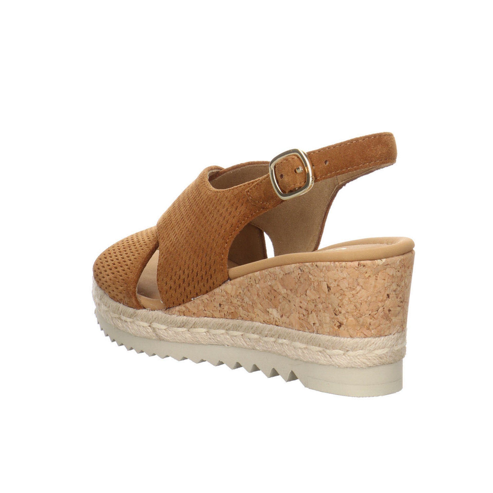 camel Damen Veloursleder Bequem Fußbett (Jute) Plateausandale Freizeit Sandalen Gabor Sandalette