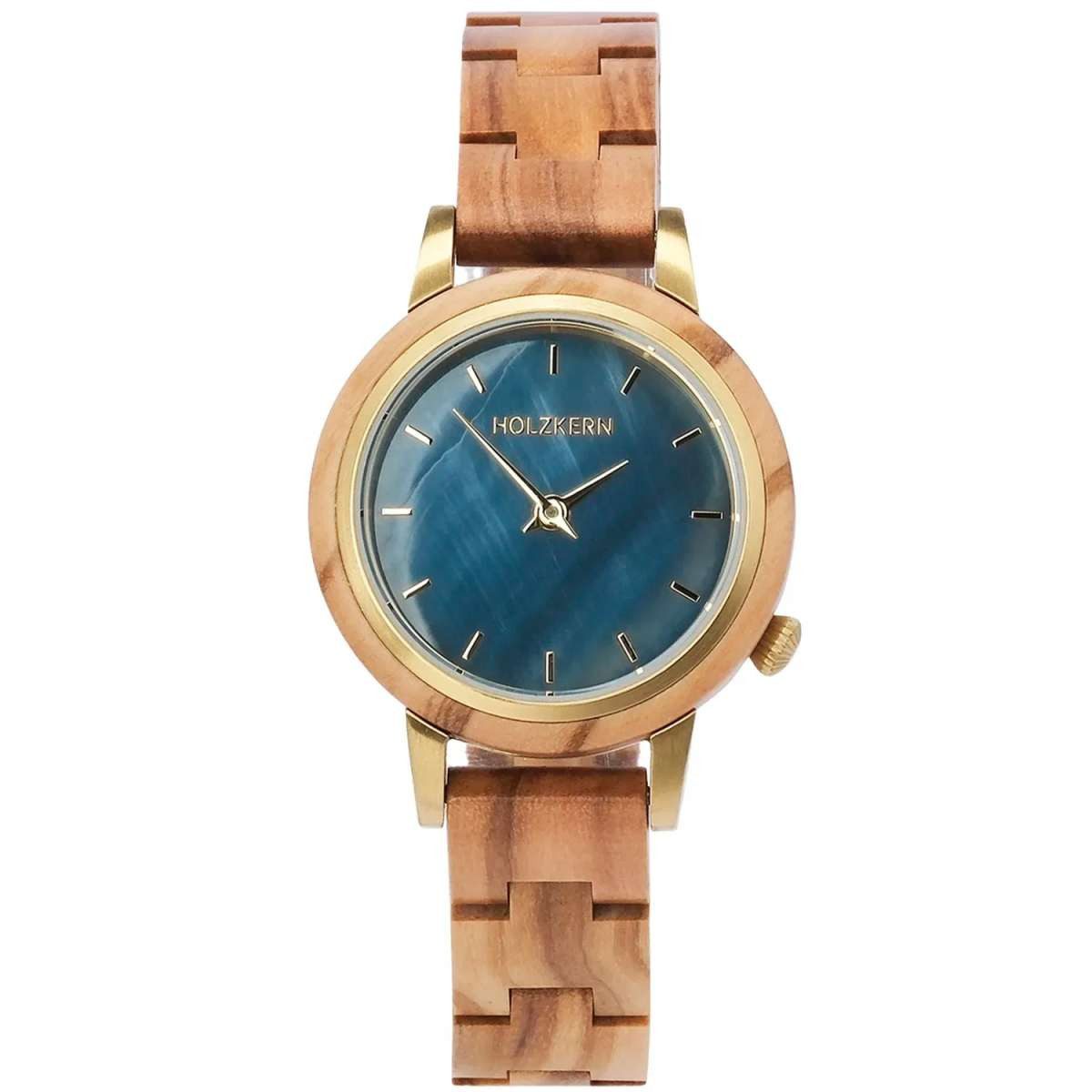Holzkern Quarzuhr 9010631017361, Damenuhr Quarz Antrim Olive/Perlmutt
