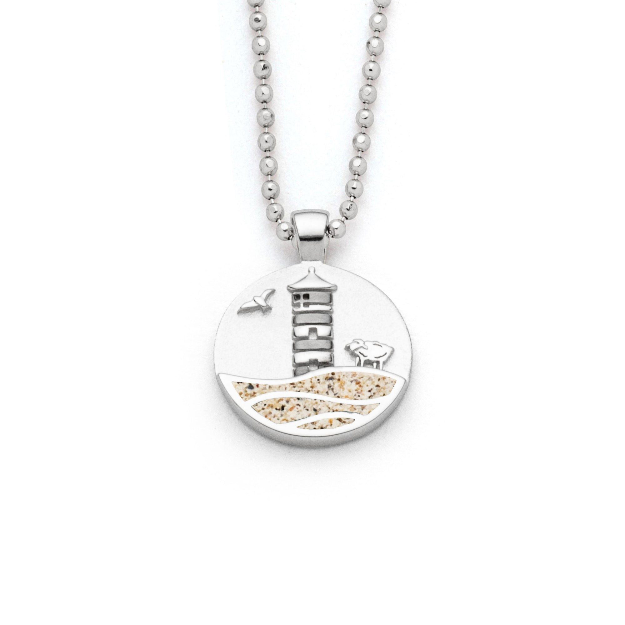 Kettenanhänger DUR Schmuck: Anhänger Strandwellen, "Pilsumer Leuchtturm", 15 mm, mit