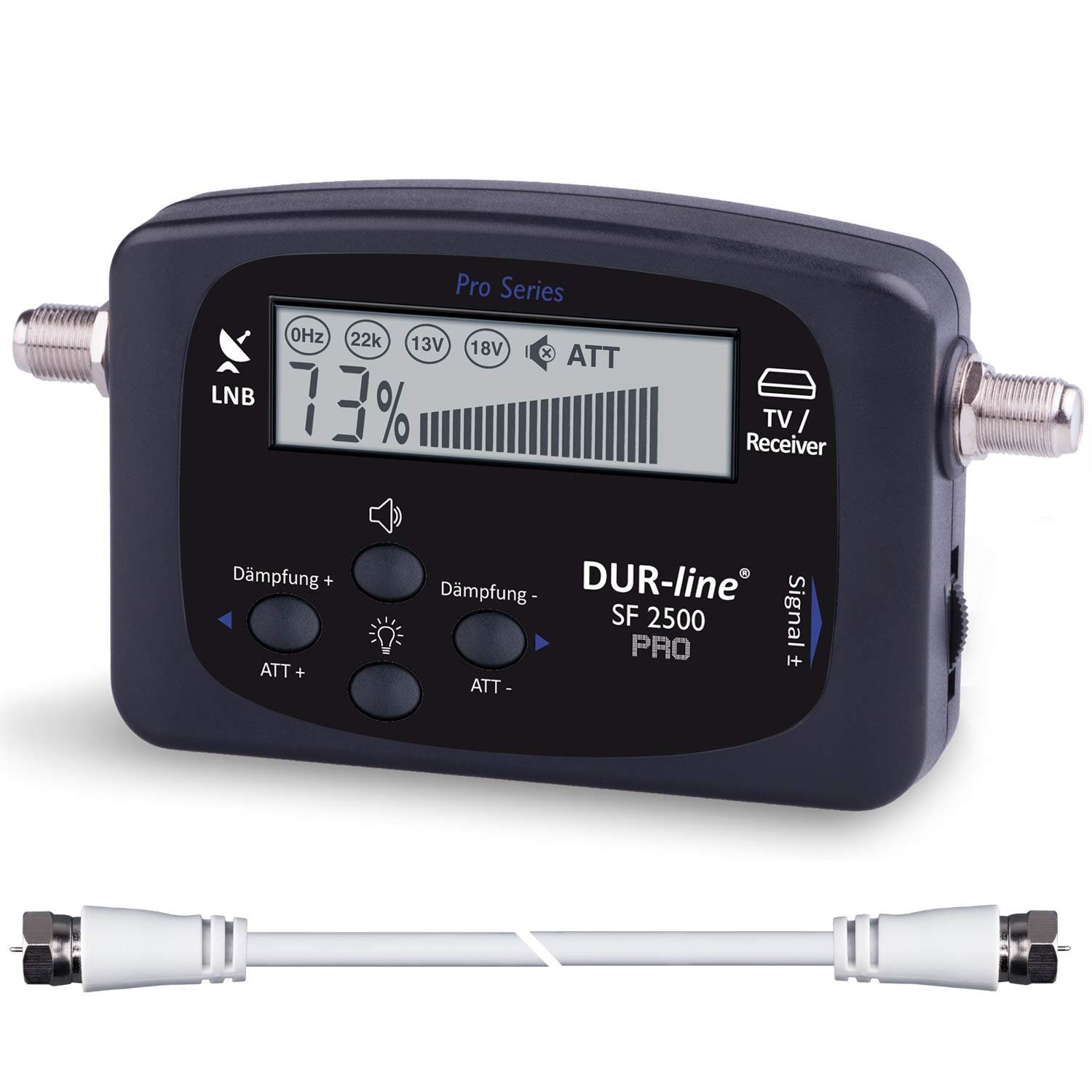 NEU - DUR-line® SF 2500 Pro - Satfinder - Besseres Display, Neue Elekt SAT-Kabel