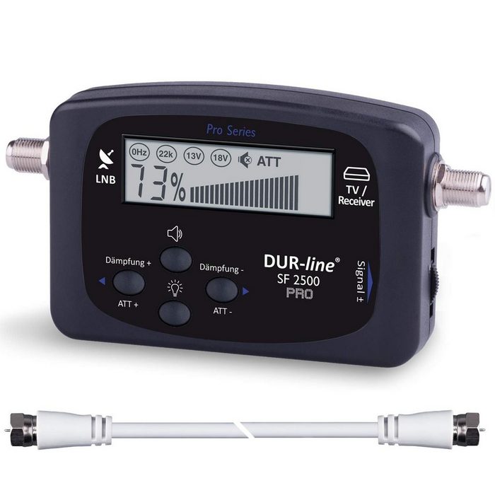 DUR-line NEU - DUR-line® SF 2500 Pro - Satfinder - Besseres Display Neue Elekt SAT-Kabel