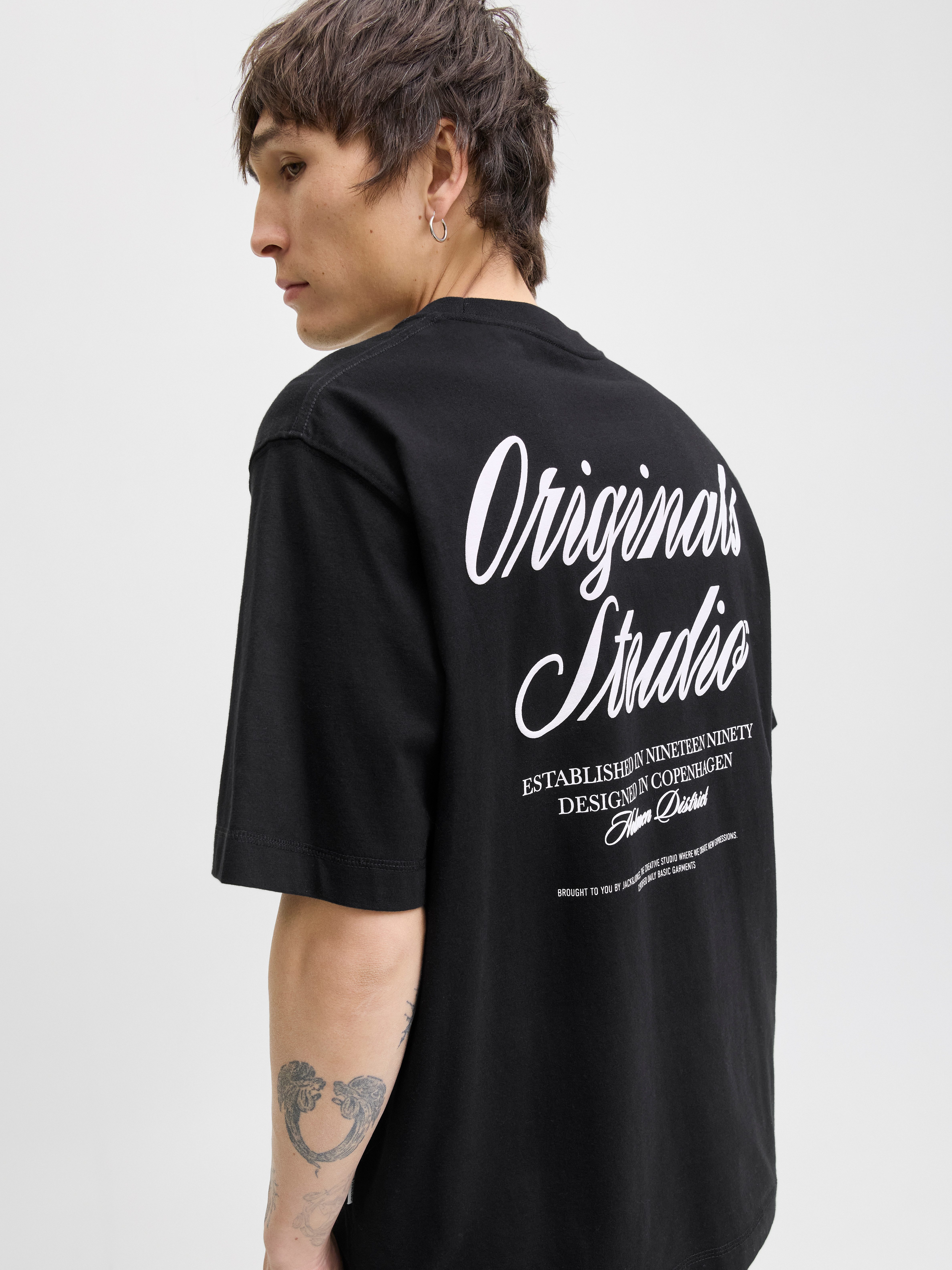 Jack & Jones Herren Rundhals T-Shirt JORNORREBRO TYPO TEE SS CREW NECK - Re günstig online kaufen