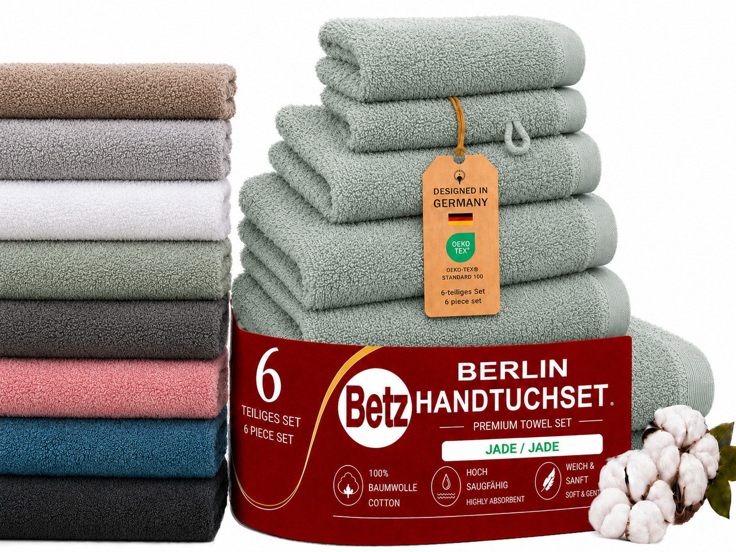 Betz Handtuch Set 6 TLG. Handtuch Set Handtücher Berlin, 100% Baumwolle (set, 6-St)