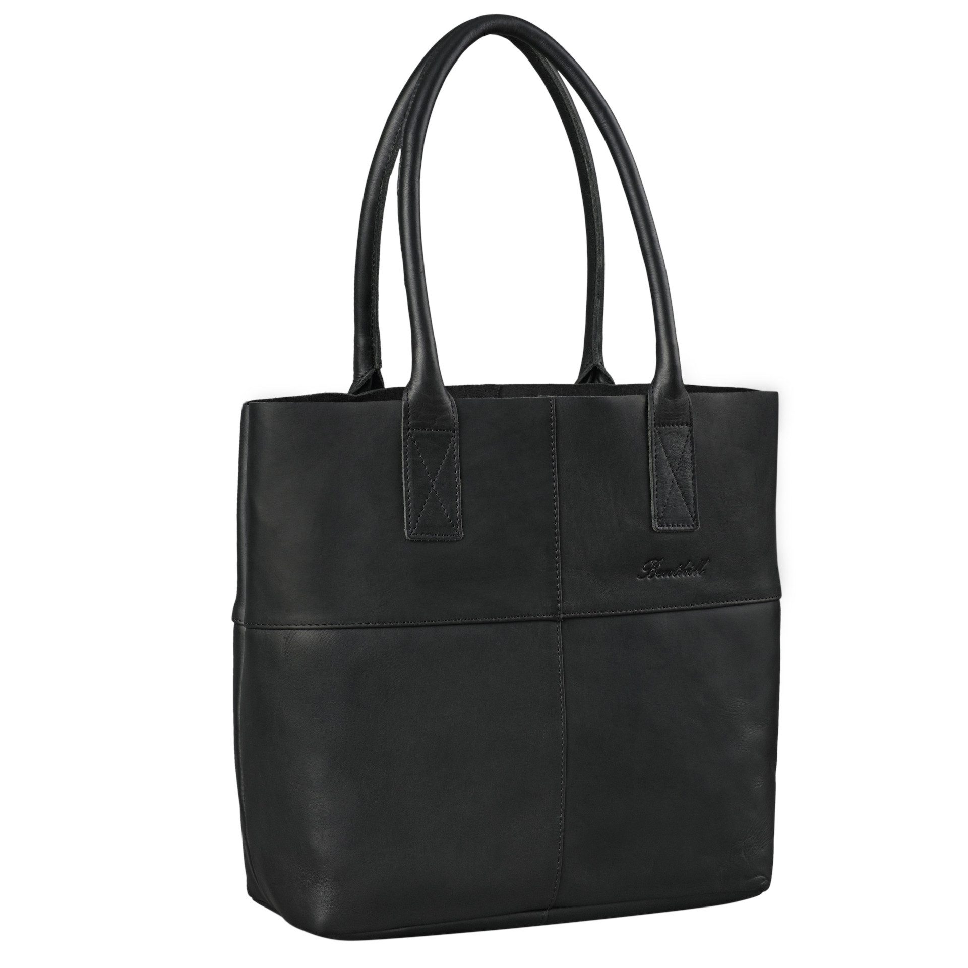 Benthill Shopper Damen Echt Leder Schultertasche Vintage Handtasche Hochwertiger Beutel, Ohne Reißverschluss