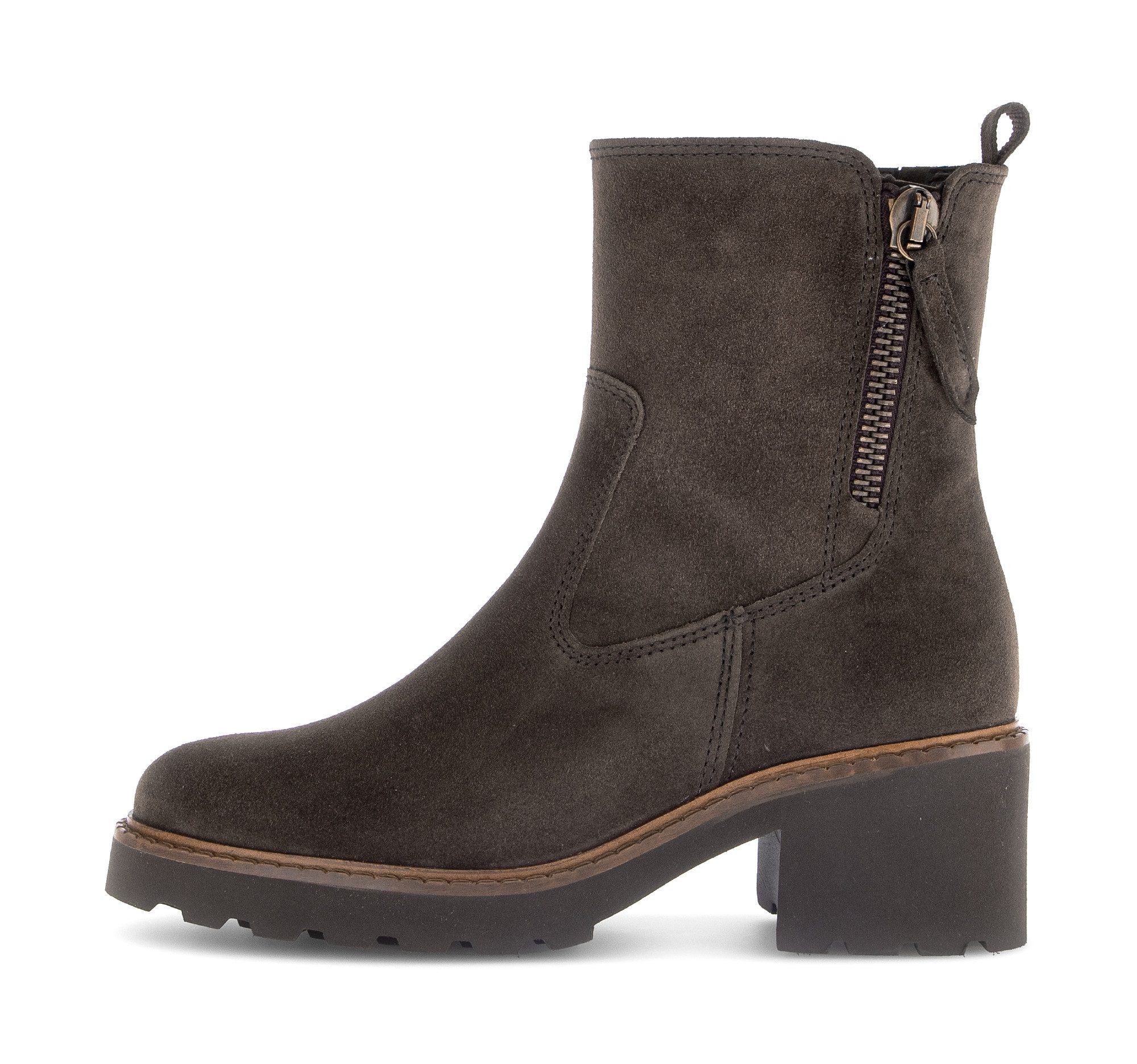 Gabor TUNIS Stiefelette, Blockabsatz, Herbstboots mit Zierreißverschluss außen, G-Weite