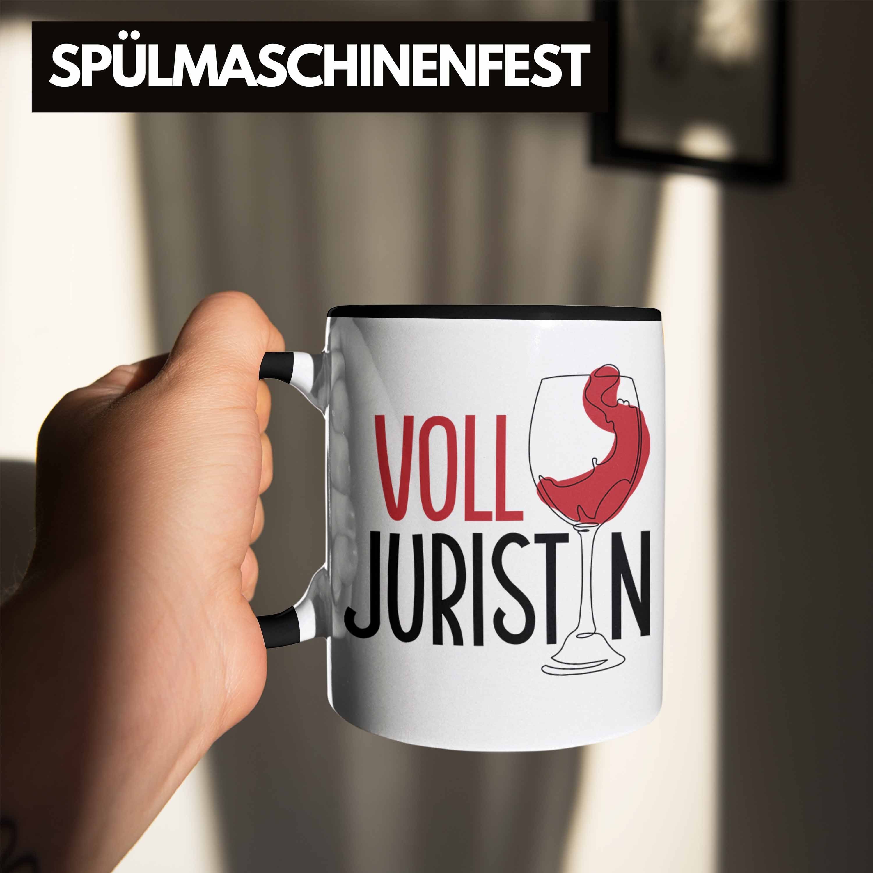 Trendation Tasse Volljuristin Tasse Wein Spruch Geschenk Ju Geschenkidee Schwarz Jura Lustiger