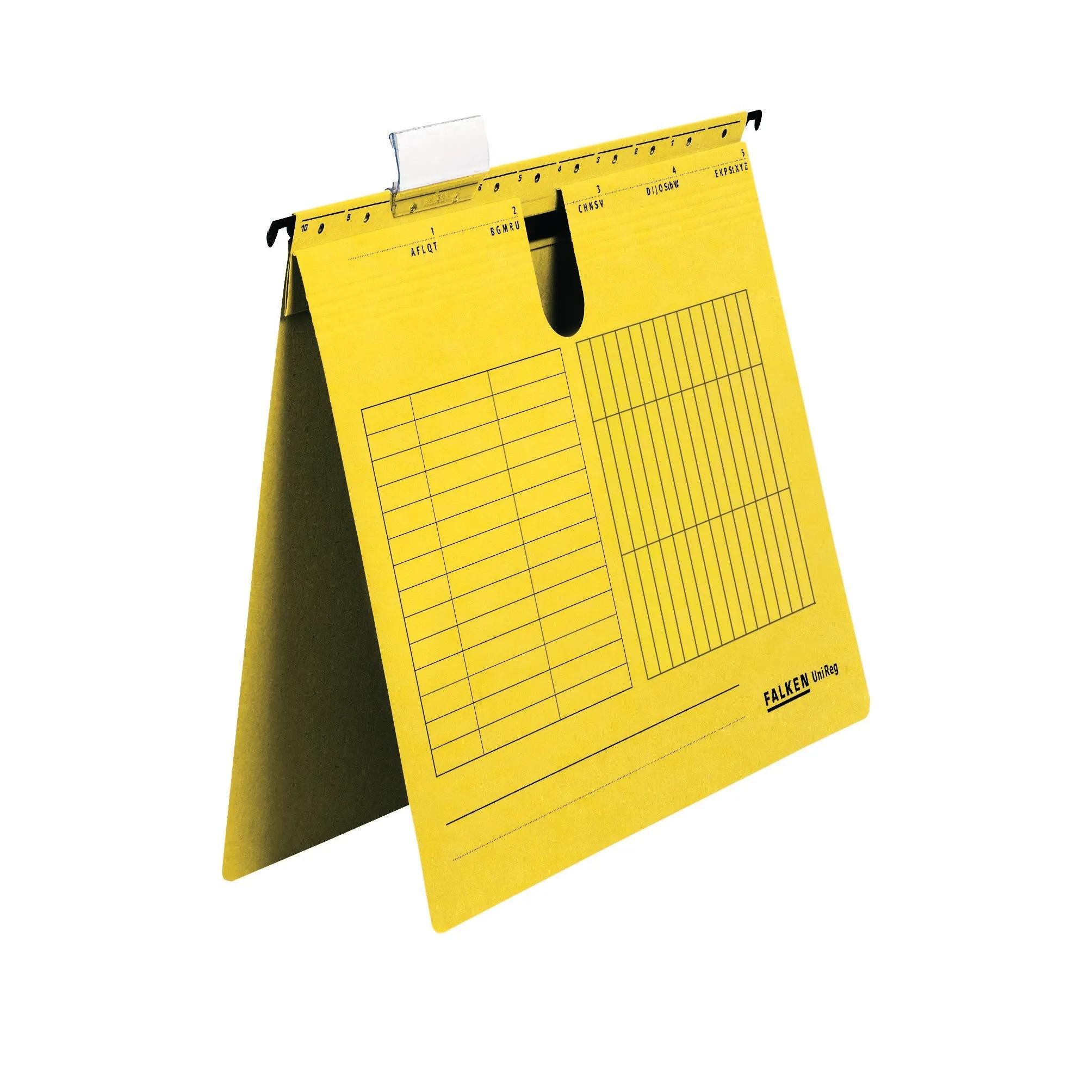 Organisationsmappe 5x Hängehefter UniReg 230g/m2-Kraftkarton kaufm.Heftung Gelb 11287901F