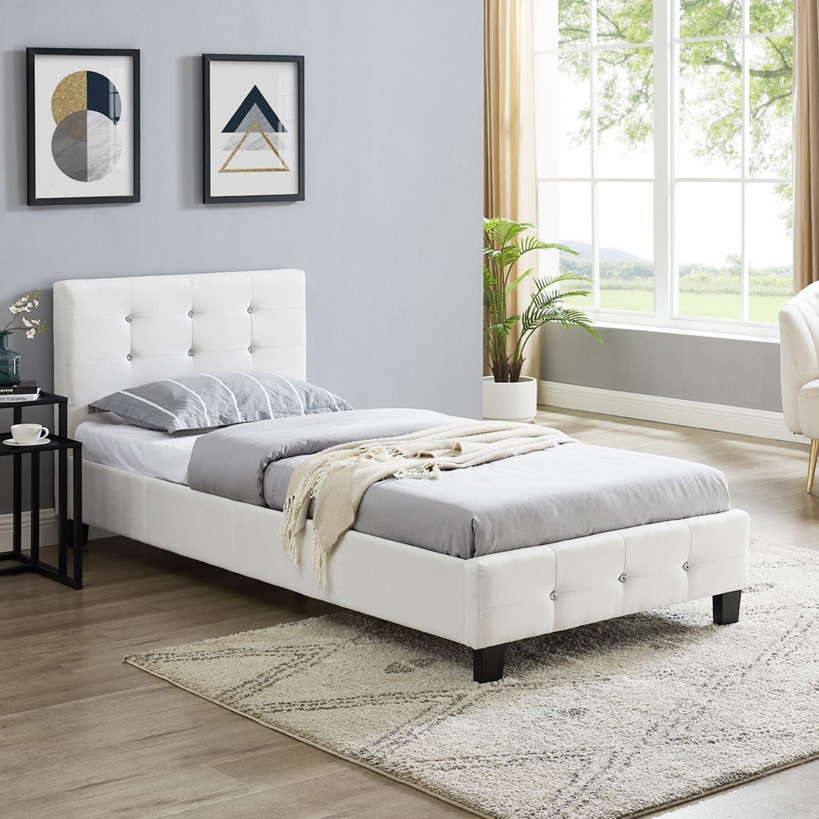 CARO-Möbel Polsterbett DELAWARE, Einzelbett 90x200 cm inkl Lattenrost, Stra günstig online kaufen