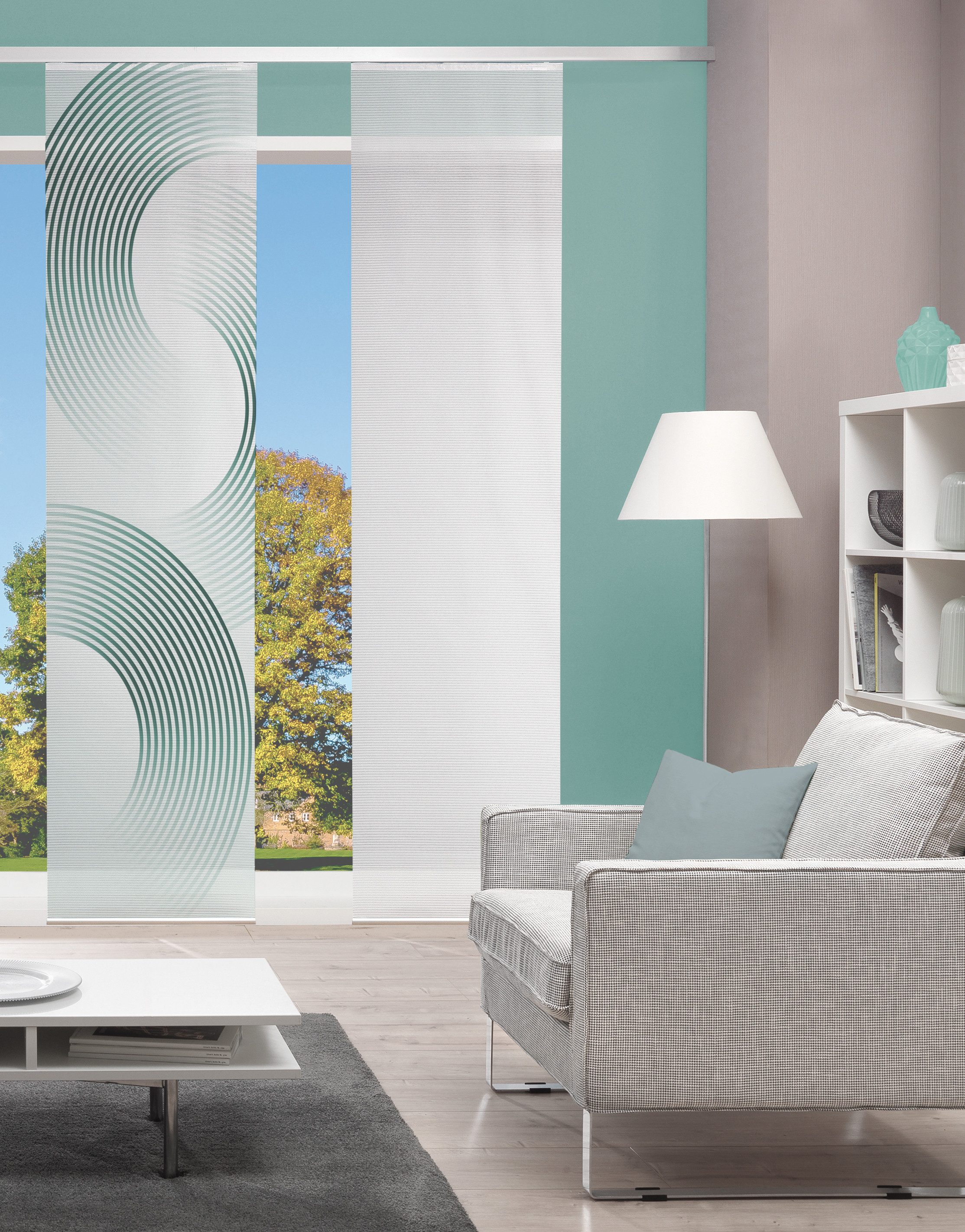 Vision Schiebegardine BEXON (1 St), Paneelwagen, halbtransparent, SCHIEBEVORHANG, BAMBUS, DIGITALDRUCK