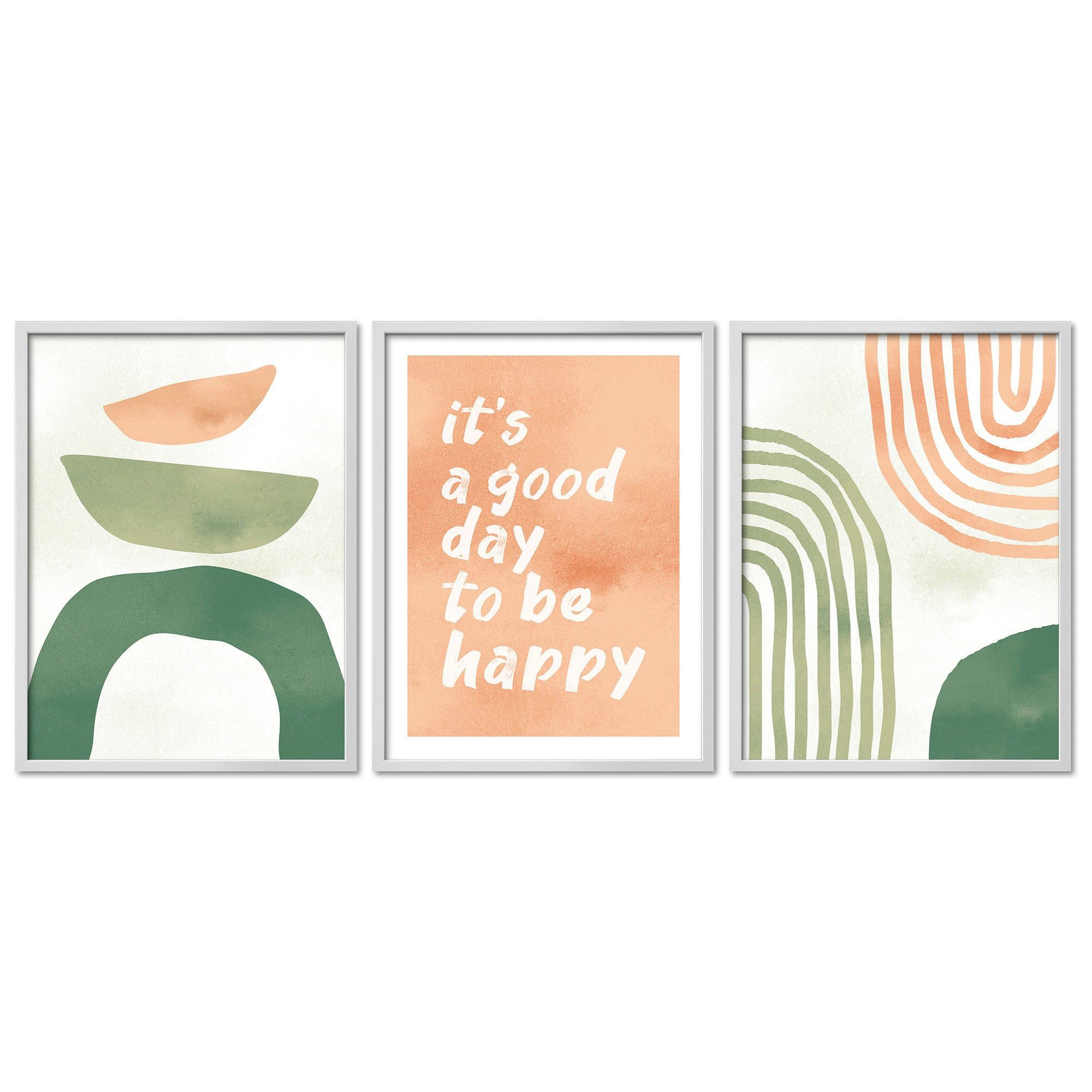 ARTFAVES Bilder-Collage Poster Set Abstract Spring Trio I mehrteilige Bilderwand I Wandbilder, (Wandbilder modern, 3 St)