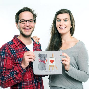 Mr. & Mrs. Panda Mauspad Koala Künstler - Grau Pastell - Geschenk, PC Zubehör, Koalabär, Mausp (1-St), Made in Germany