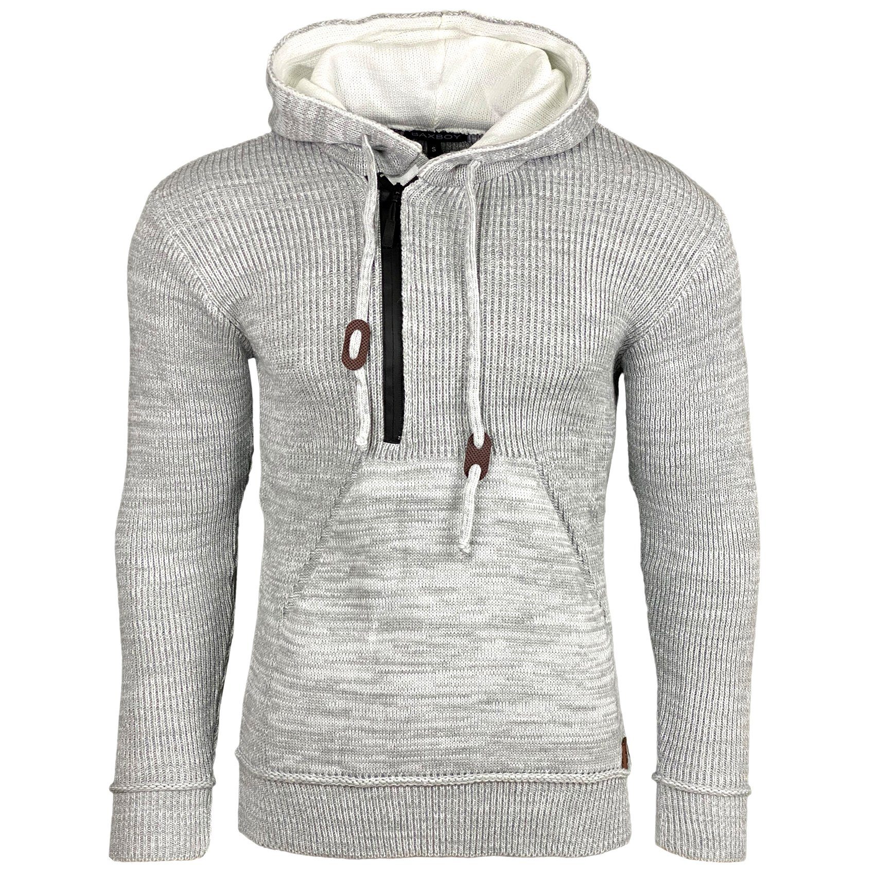 Baxboy Strickpullover Herren Winter Kapuzenpullover Kapuzenjacke mit Reißverschluss 277