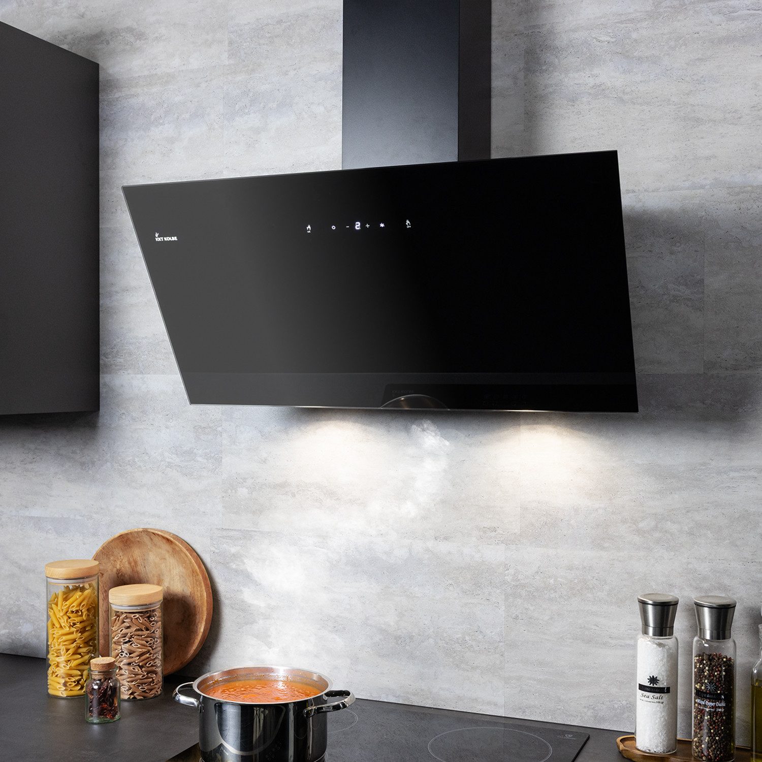 KKT KOLBE Wandhaube Dunstabzugshaube 80cm TRIO8025S Abzugshaube / Abluft / 80cm / Umluft / Schwarz / Gestensteuerung / LED – Bild 5 von 5