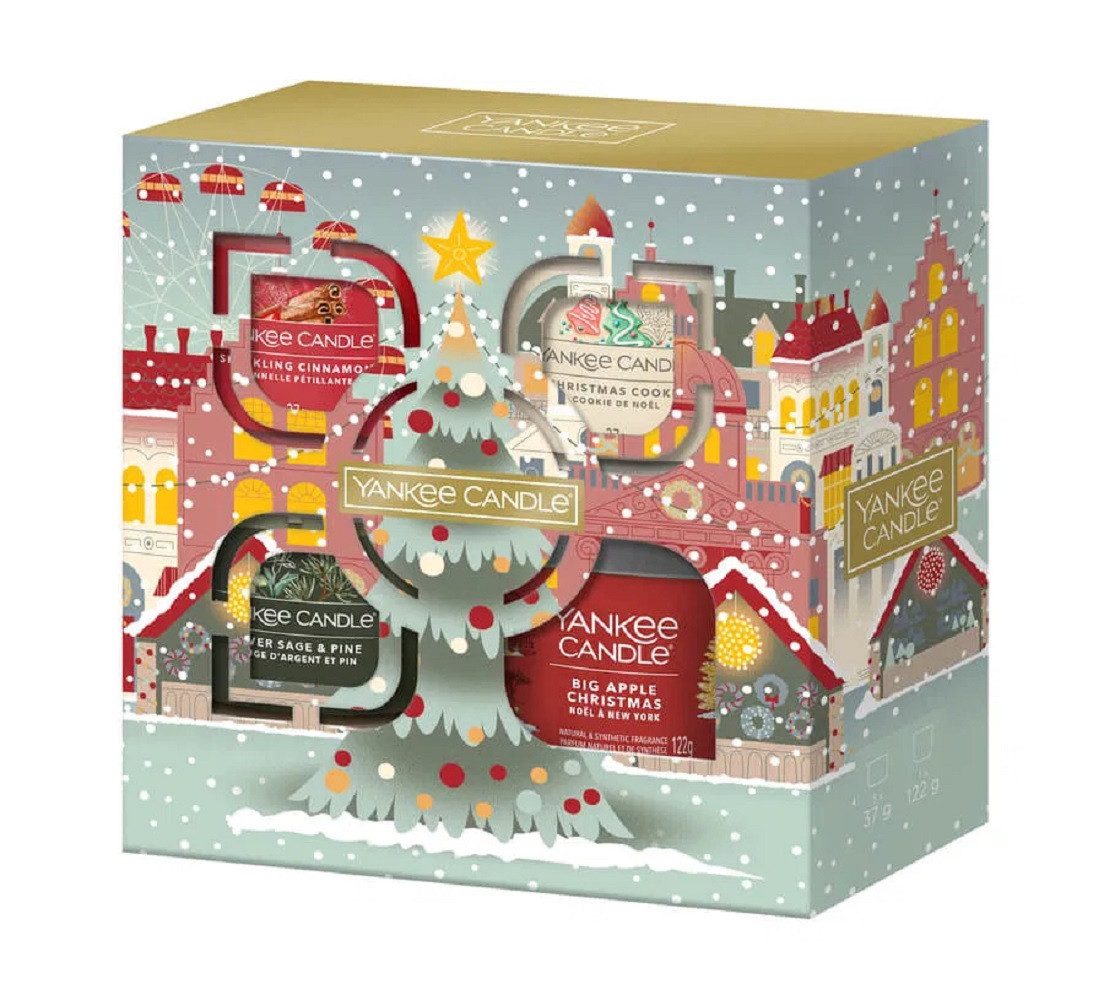 Duftkerze Geschenkset, 3 duftende gefüllte Votivkerzen + 1 Tumbler