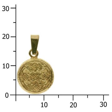 OSTSEE-SCHMUCK Kettenanhänger - Hiddensee 13 mm rund - Gold 333/000 -, (1-tlg)