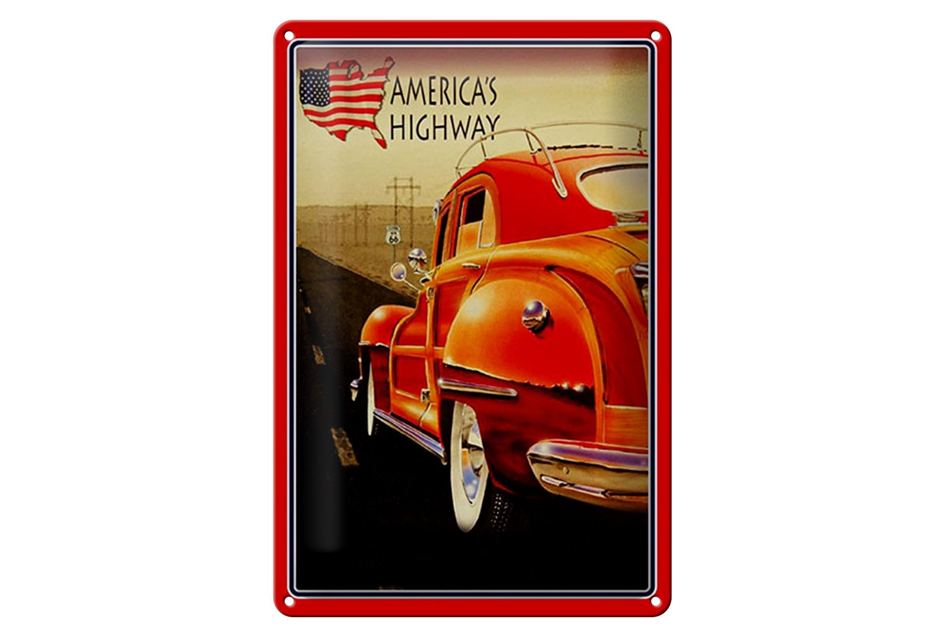 Hebold Metallschild Schild Blech 20x30cm - Made in Germany - Auto Oldtimer americas highwa