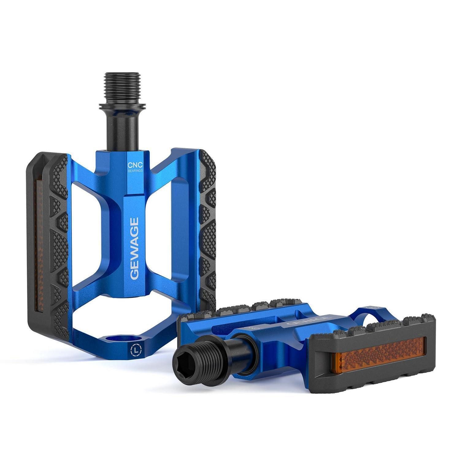 LuxusKollektion Plattformpedale Fahrradpedale Aluminium Blau