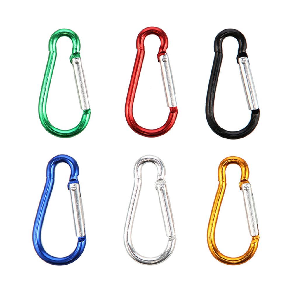 NILS CAMP Karabiner Aluminium Schnapphaken Schlüsselanhänger, (Spar-Set, 6 St., 4,5 x 2 cm leicht), leicht, Federverschluss, 6er-Set, eloxiert